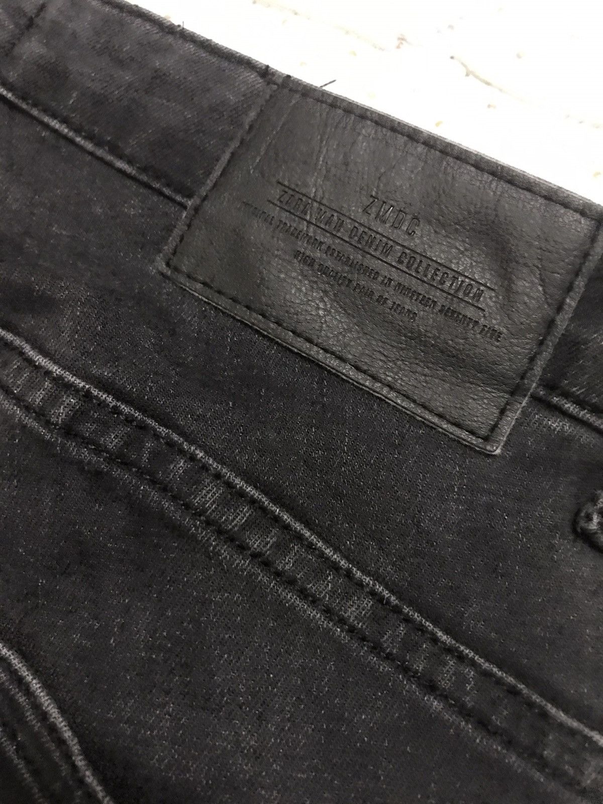 Zara Zara Biker Distressed Black Denim Size US 31 - 6 Thumbnail