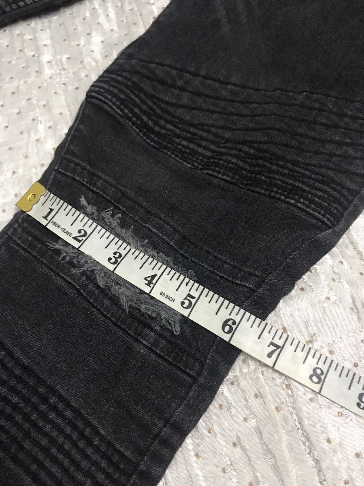 Zara Zara Biker Distressed Black Denim Size US 31 - 9 Thumbnail