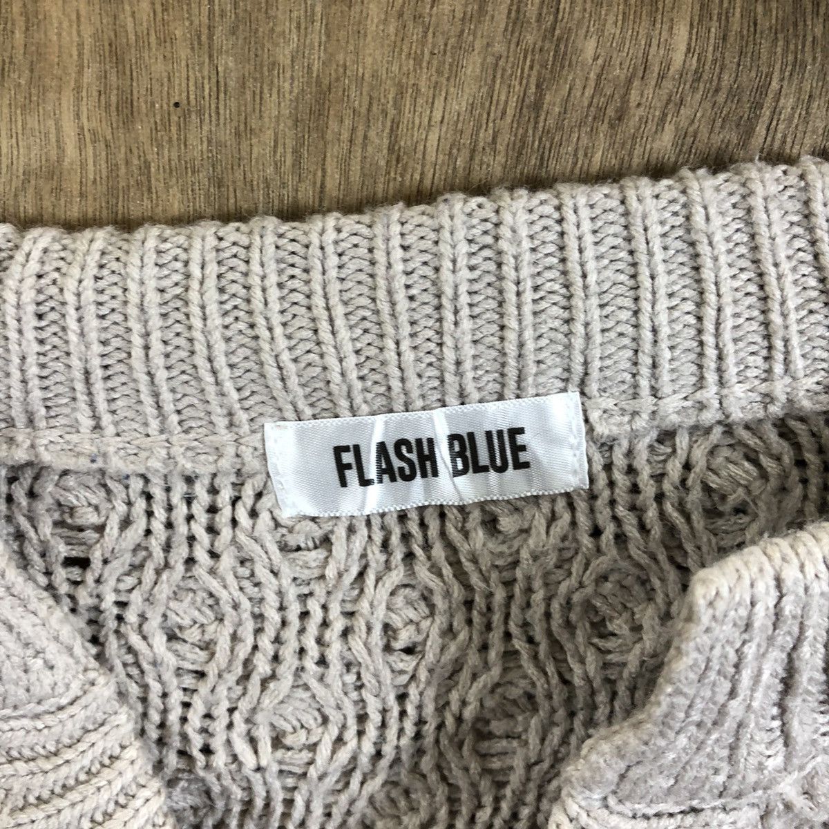 Aran Isles Knitwear Flash Blue Brown Baggy Knitwear #121 Size US M / EU 48-50 / 2 - 5 Thumbnail