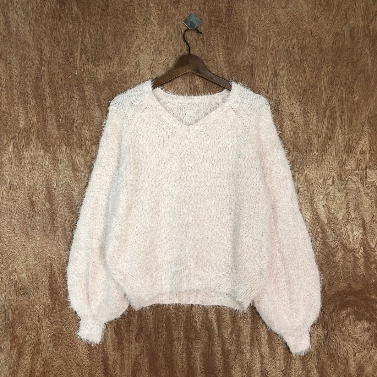 Homespun Knitwear Japan Pink Mohair Shag Shaggy Knitwear Sweater#0464 Size US M / EU 48-50 / 2 - 3 Thumbnail