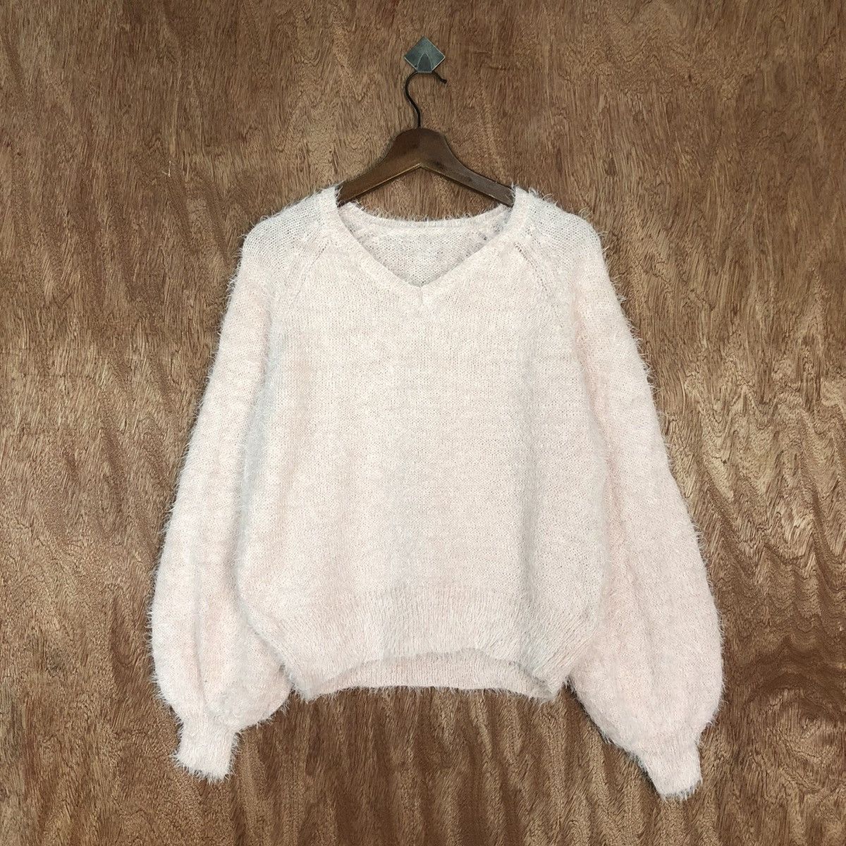 Homespun Knitwear Japan Pink Mohair Shag Shaggy Knitwear Sweater#0464 Size US M / EU 48-50 / 2 - 1 Thumbnail