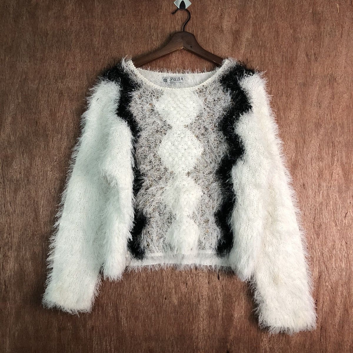 Homespun Knitwear FUDA White Navajo Mohair Knitwear Size US M / EU 48-50 / 2 - 1 Thumbnail