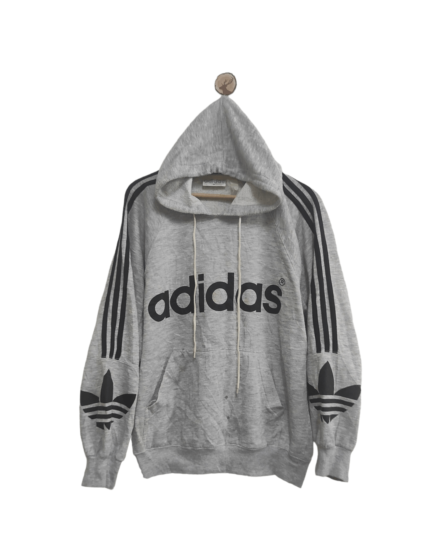 Adidas × Vintage Vintage Adidas Big Logo Spellout Hoodie Size US M / EU 48-50 / 2 - 1 Thumbnail