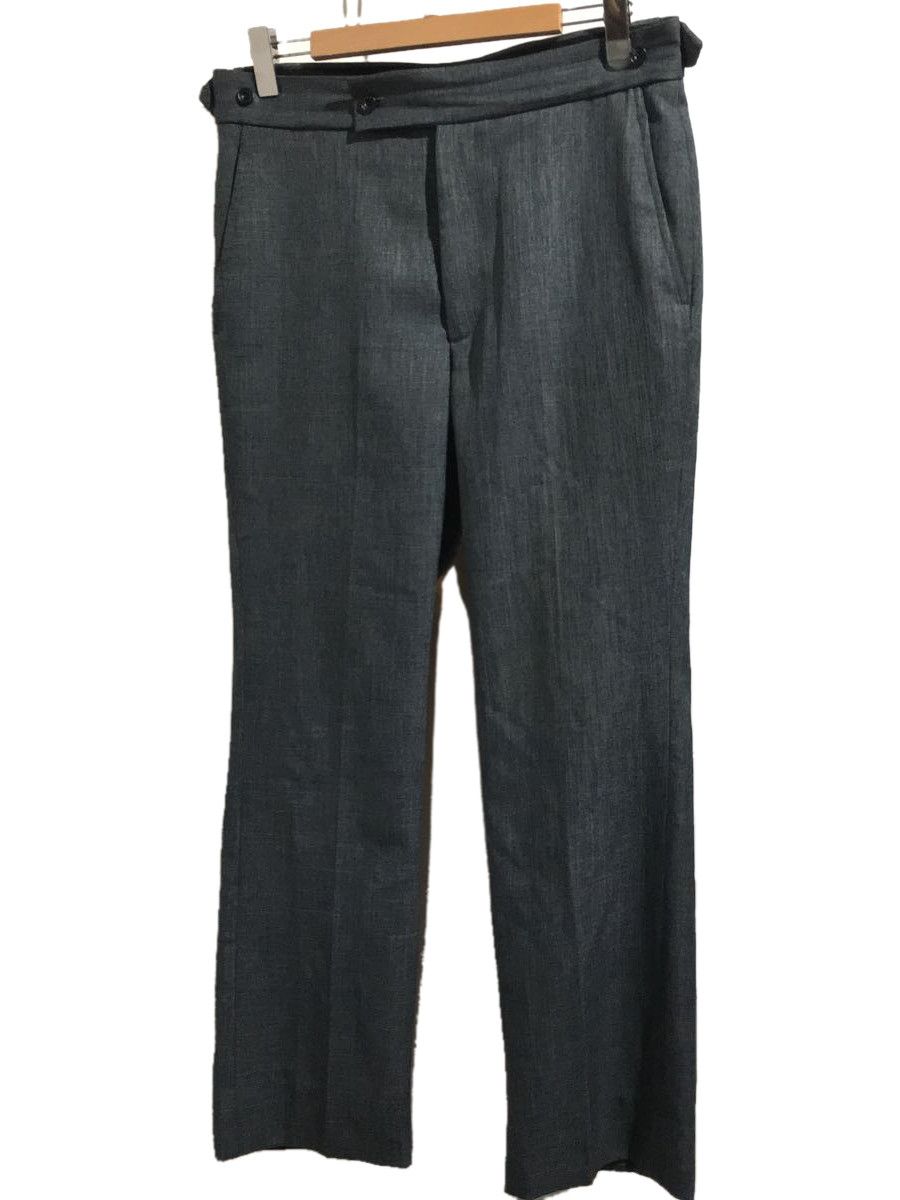 Casual Pants Blue Plain Slacks Polyester Zip Fly