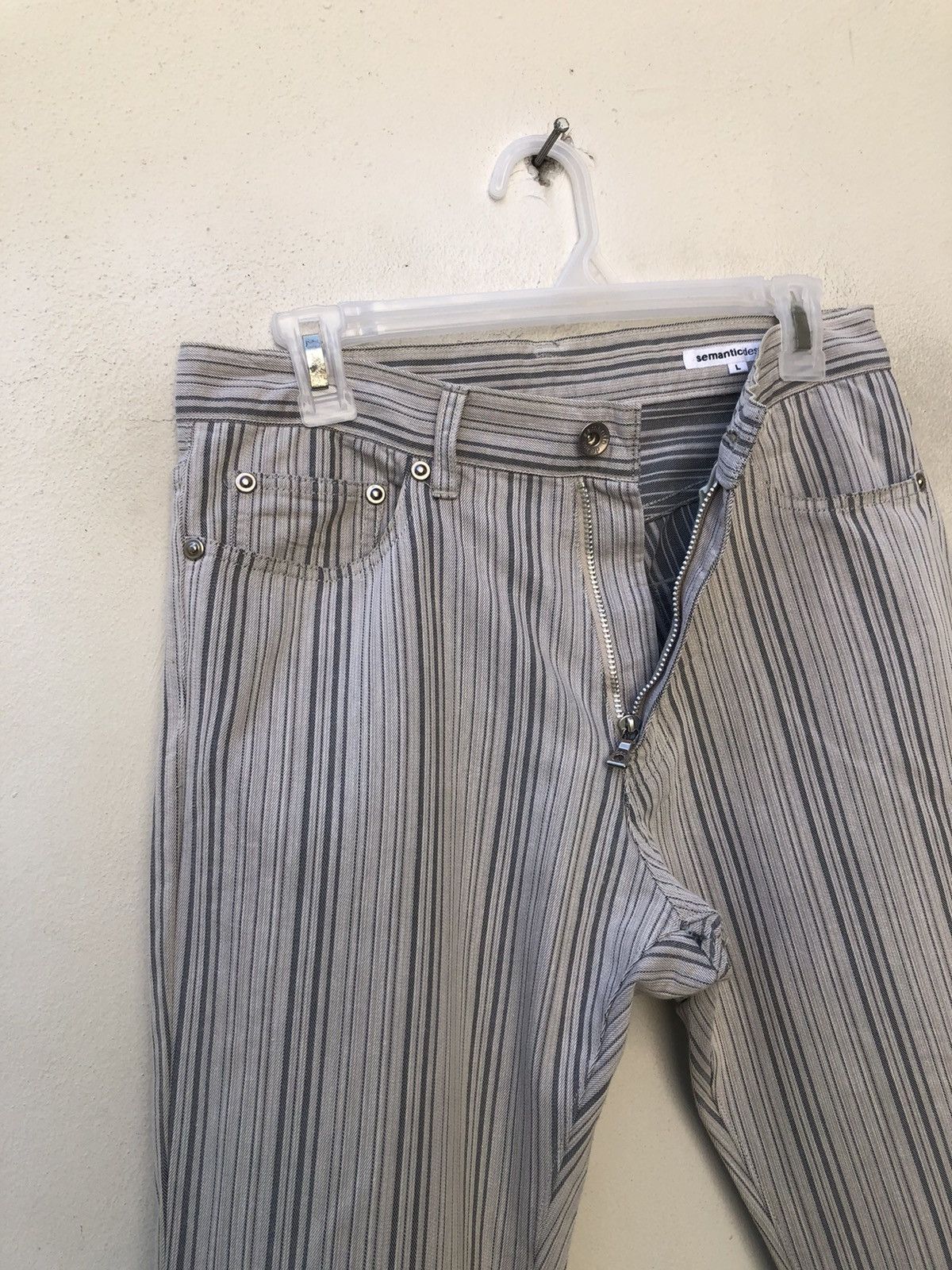 Vintage Semantic Design Japan Striped Pant Flare Jeans Size US 30 / EU 46 - 5 Thumbnail