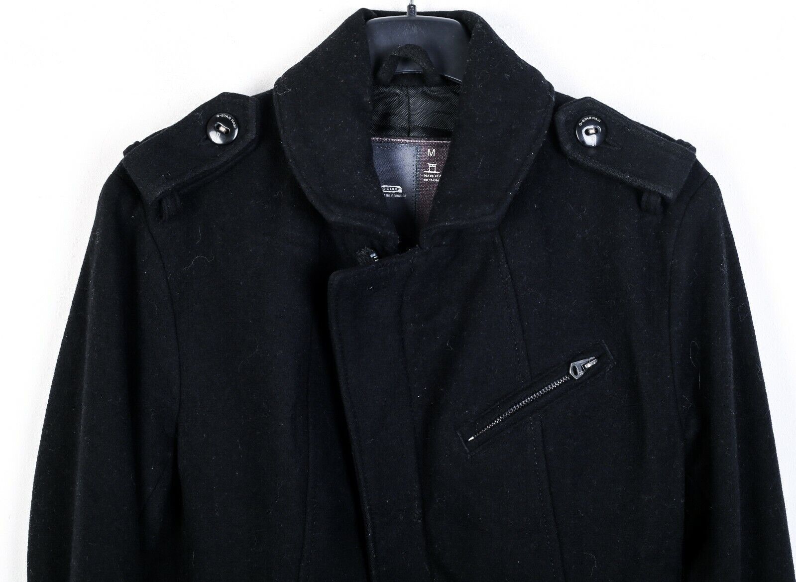G-Star Short Motor Jacket Wool Women Coat Biker Zip Belted Winter Size M / US 6-8 / IT 42-44 - 2 Thumbnail