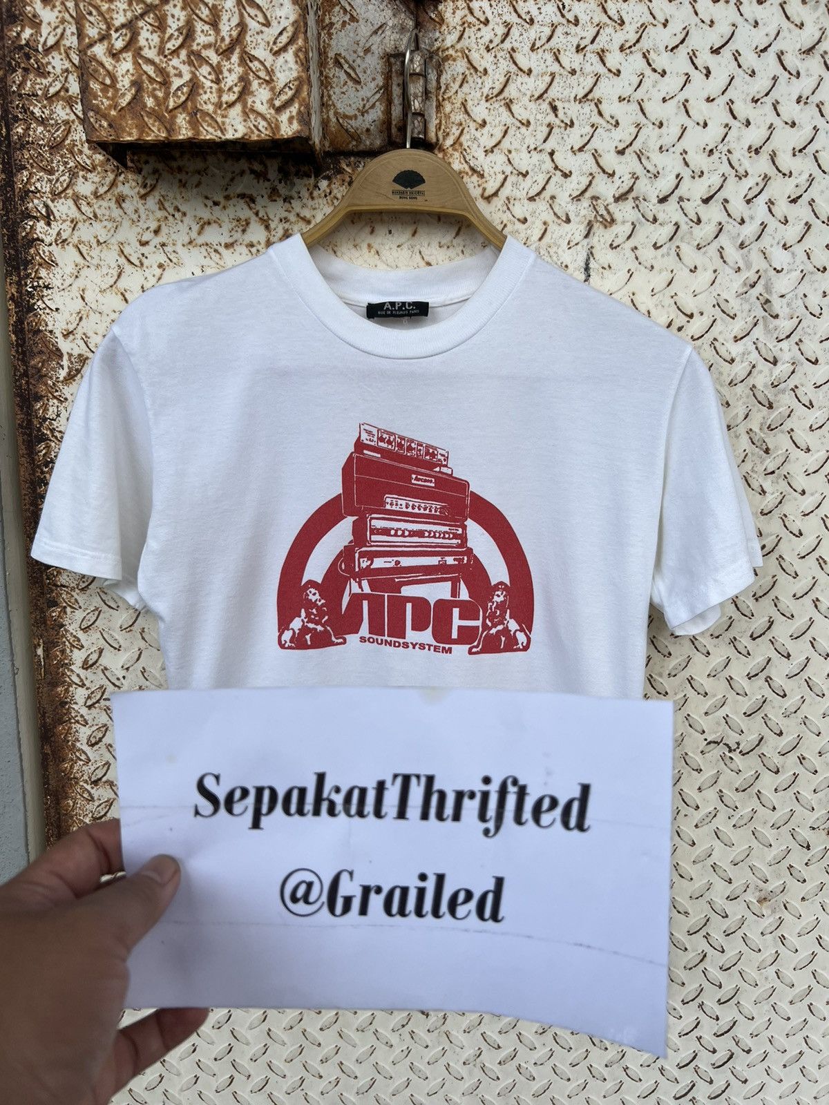 A.P.C. A.P.C SOUND SYSTEM WHITE TEE Size US S / EU 44-46 / 1 - 13 Thumbnail