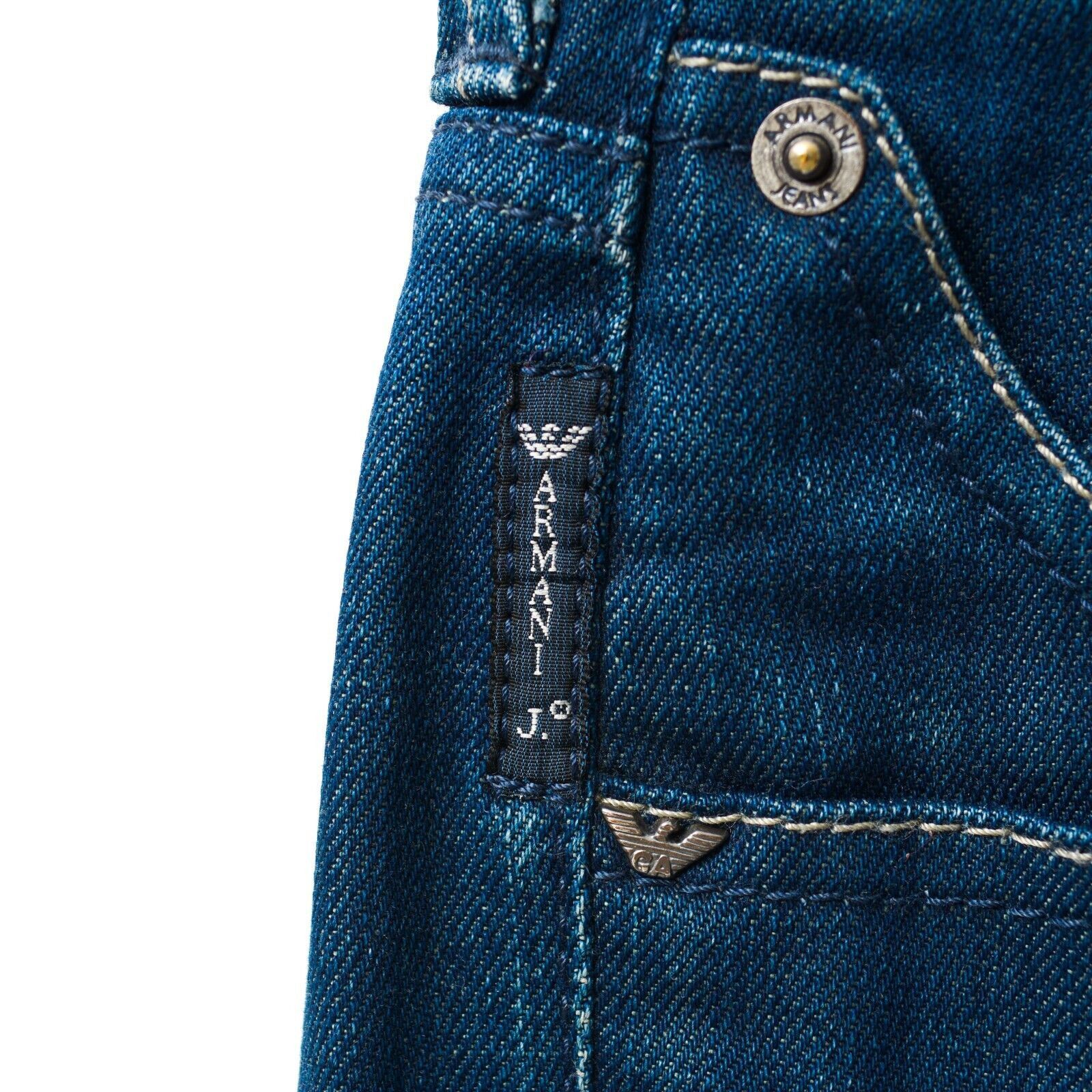 Armani × Giorgio Armani Indigo 009 Women Jeans W29 L34 Trousers Denim Mid Waist Size 29" - 4 Thumbnail