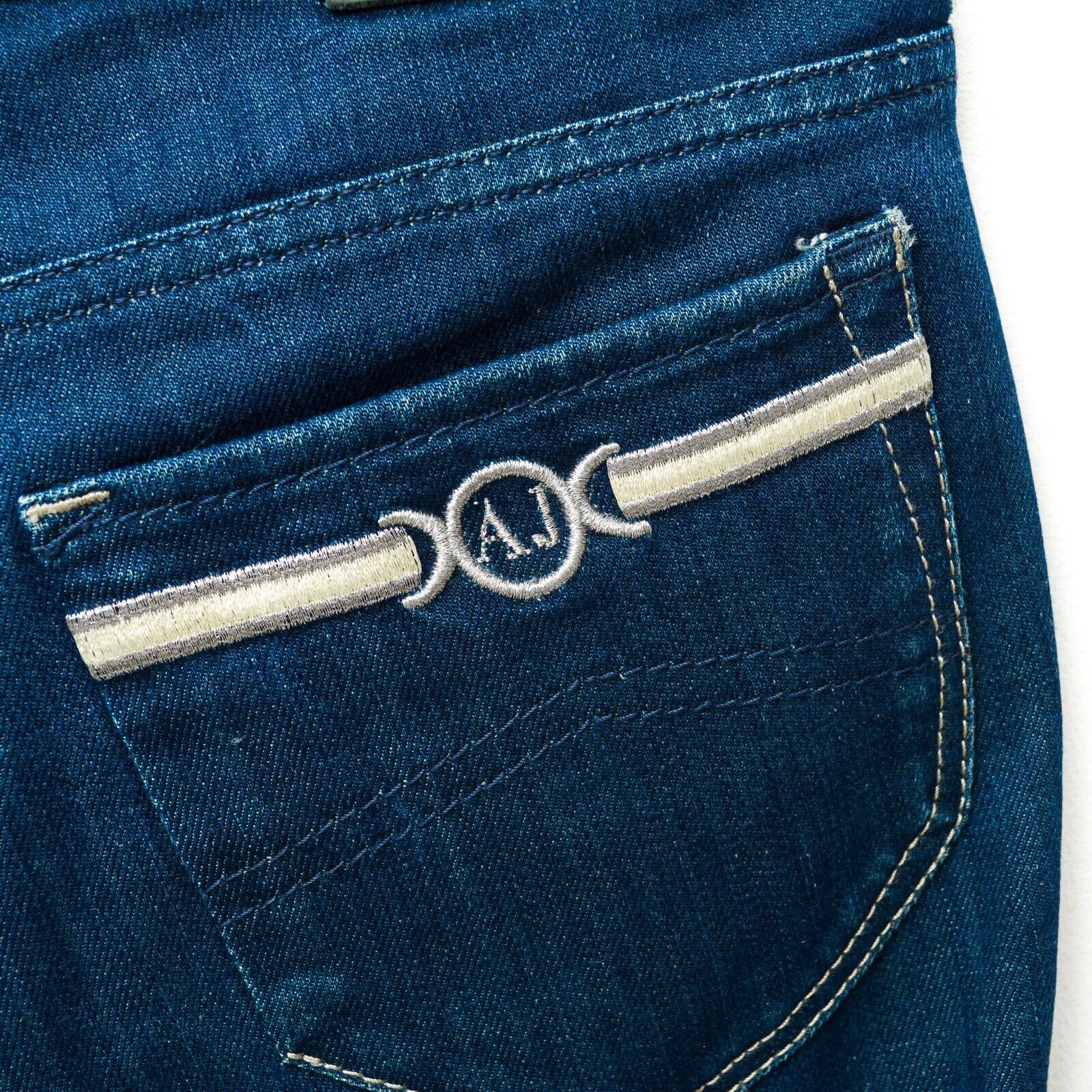 Armani × Giorgio Armani Indigo 009 Women Jeans W29 L34 Trousers Denim Mid Waist Size 29" - 5 Thumbnail