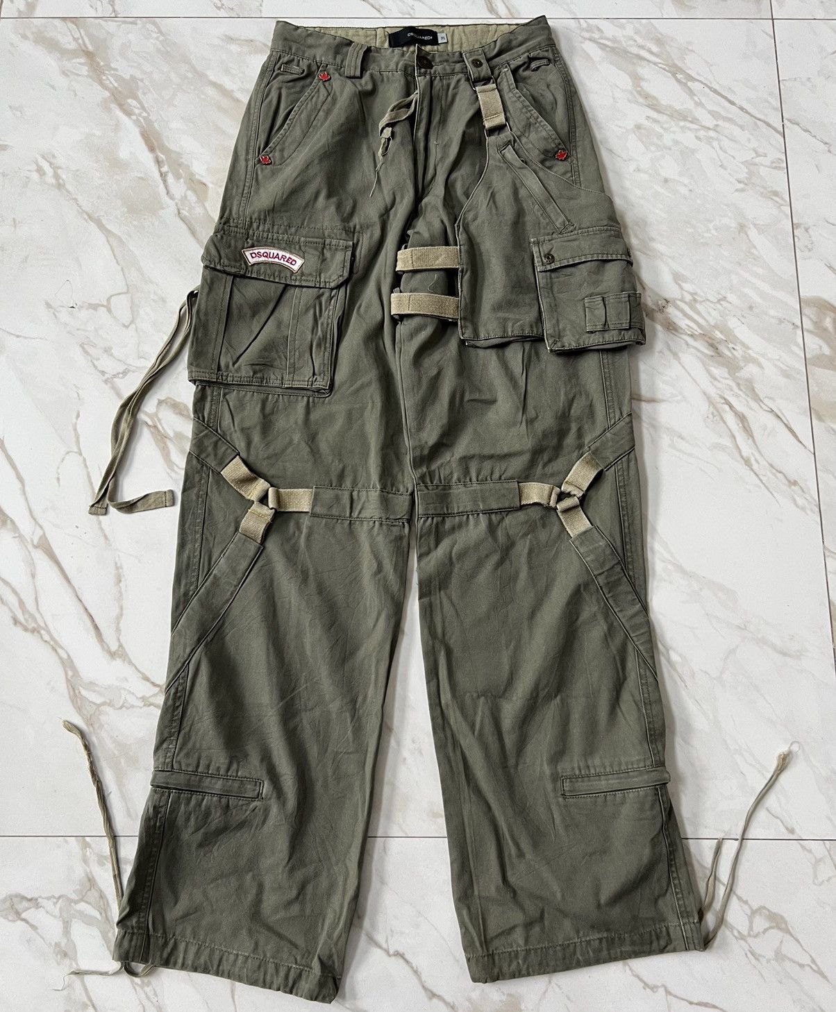 Dsquared2 SS01 Dsquared Tactical Bondage Flared Cargo Pants Size US 28 / EU 44 - 14 Thumbnail