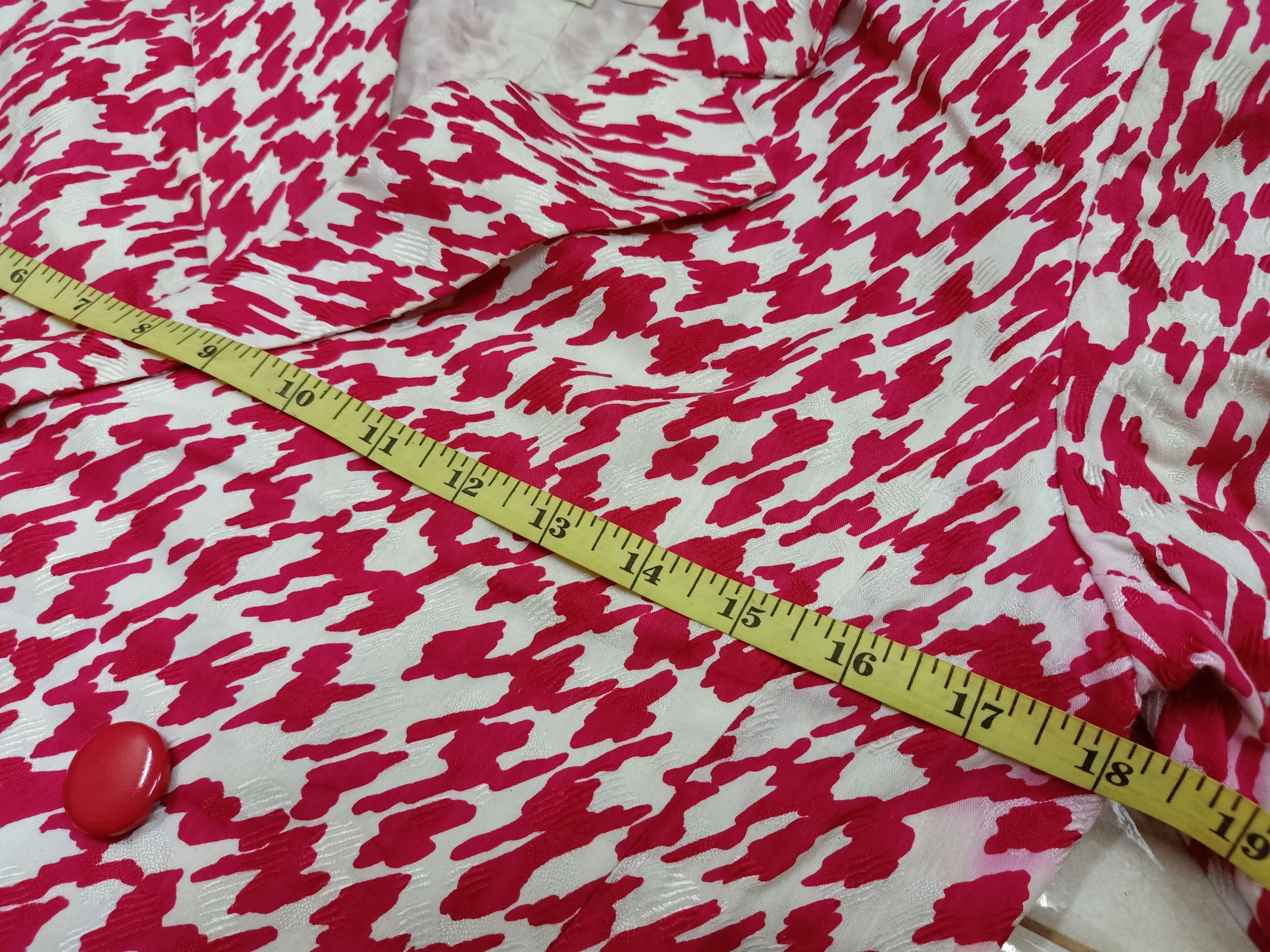 Balmain PIERRE BALMAIN Paris Cashmere Houndstooth Pink Crop Blazer Size M / US 6-8 / IT 42-44 - 9 Thumbnail