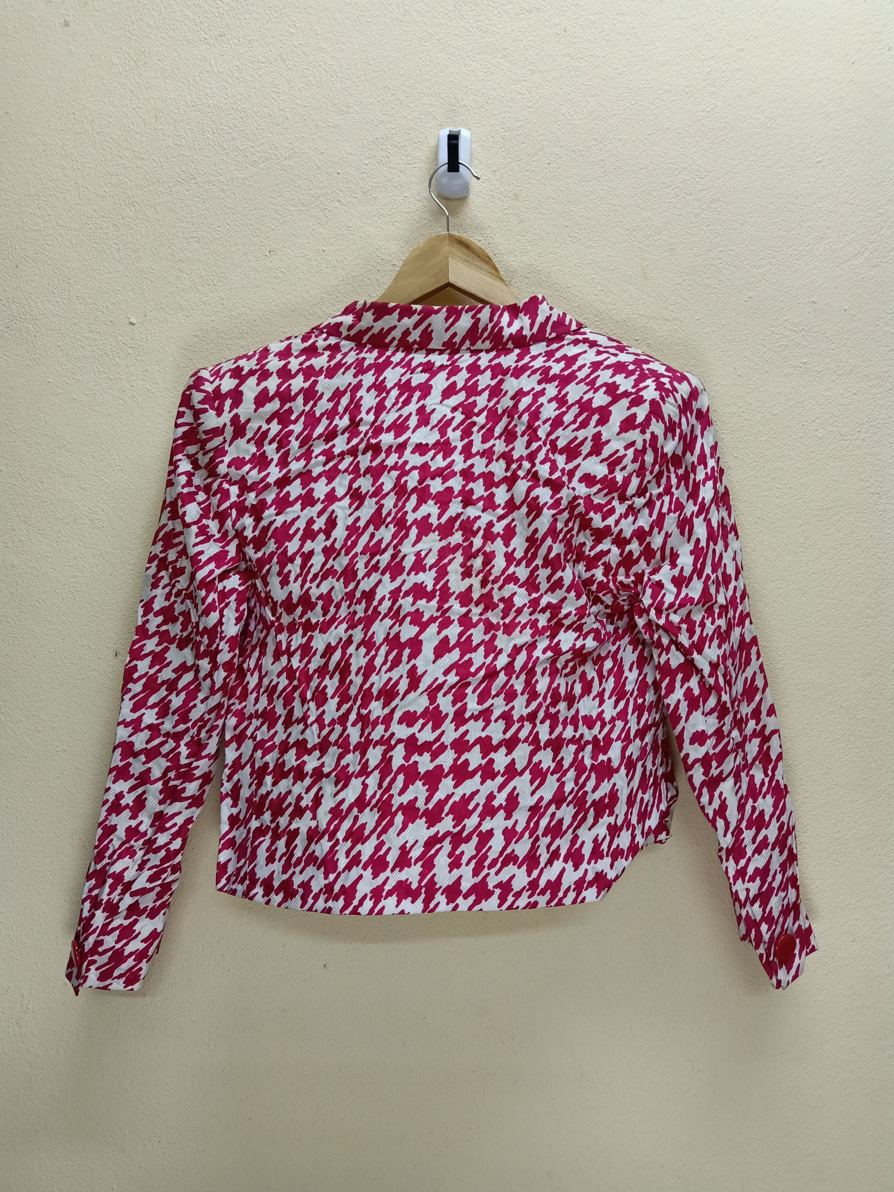 Balmain PIERRE BALMAIN Paris Cashmere Houndstooth Pink Crop Blazer Size M / US 6-8 / IT 42-44 - 3 Thumbnail