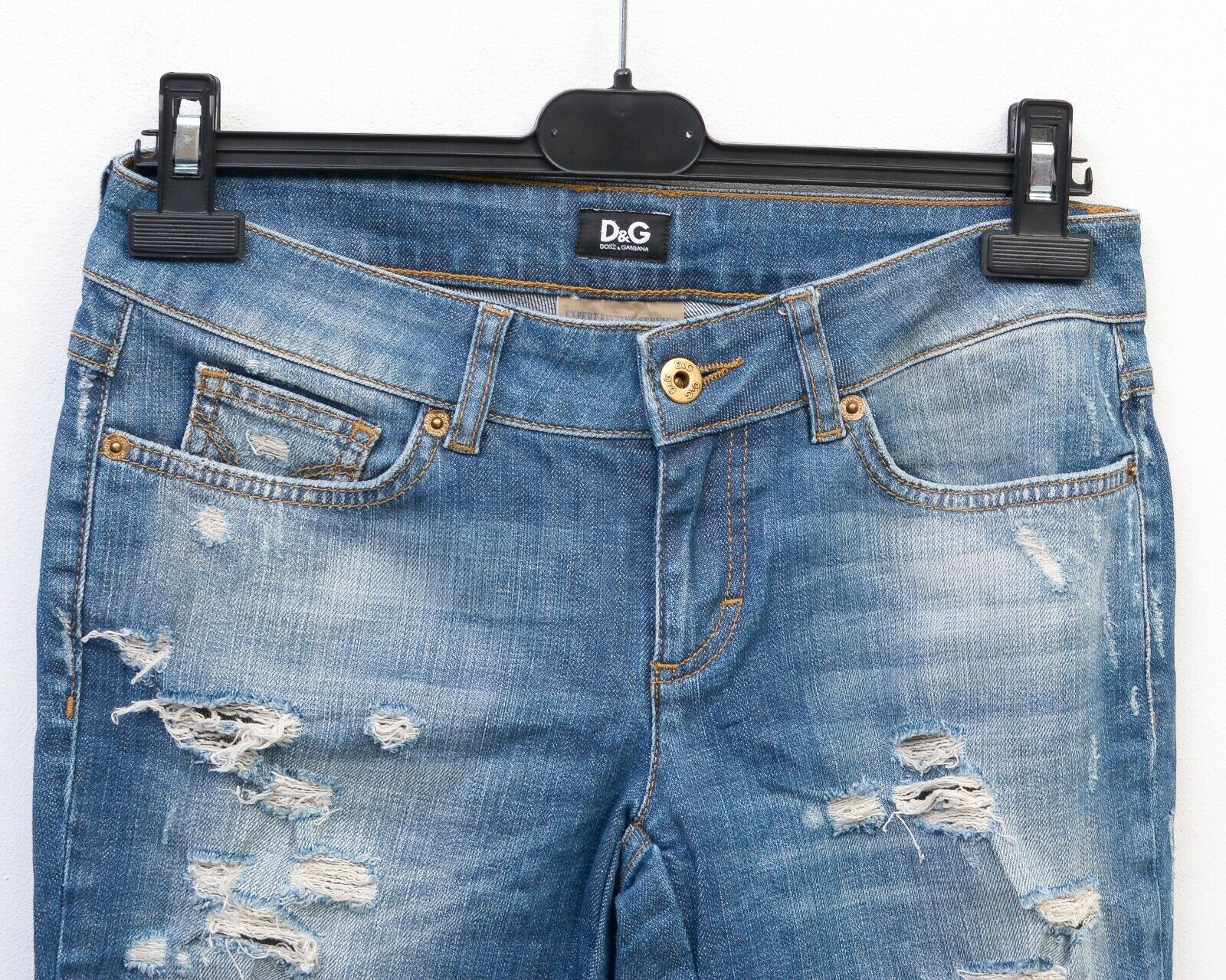 Dolce & Gabbana Skinny Women's W27 Distressed Jeans Trousers Very tight D&G Size 27" / US 4 / IT 40 - 2 Thumbnail