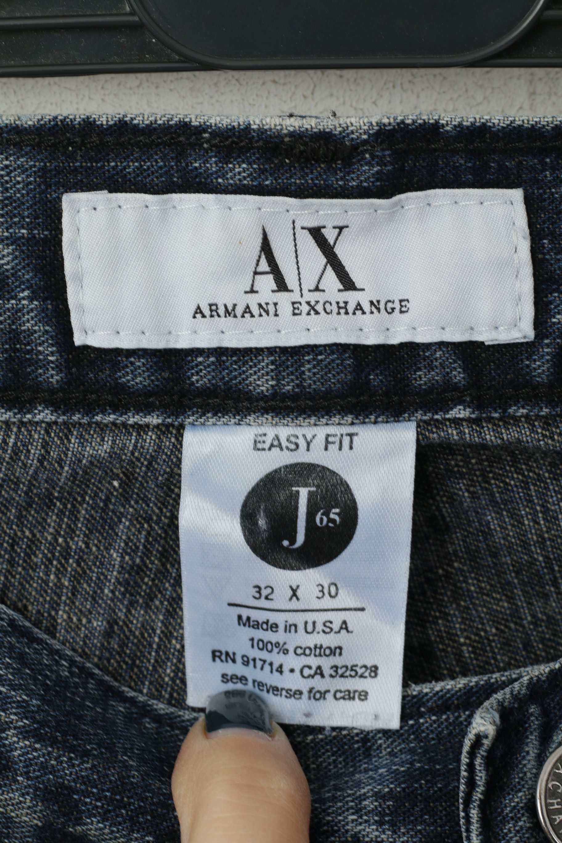 Armani Exchange Armani Exchange Men 32 Jeans Trousers Navy Cotton 6459 Size US 32 / EU 48 - 4 Thumbnail