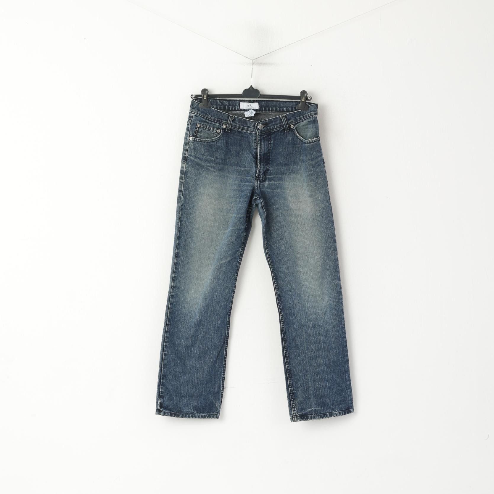 Armani Exchange Armani Exchange Men 32 Jeans Trousers Navy Cotton 6459 Size US 32 / EU 48 - 2 Thumbnail