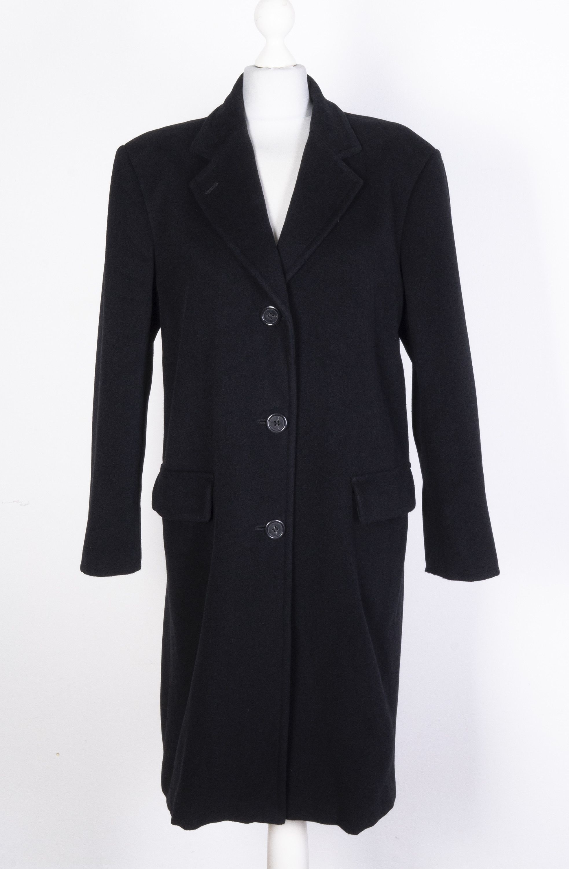 Max Mara Sportmax Coat Black Women's US10 EU42 Wool Angora