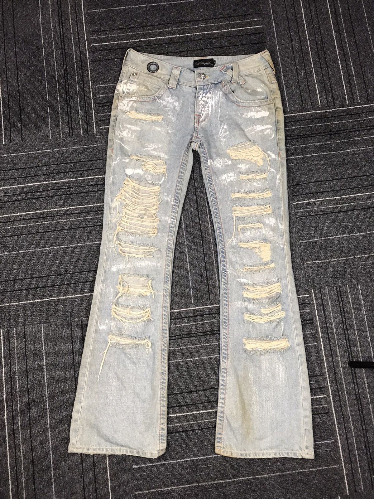 Vanquish Vanquish punk/goth style bootcut distressed denim jeans Size US 32 / EU 48 - 1 Thumbnail