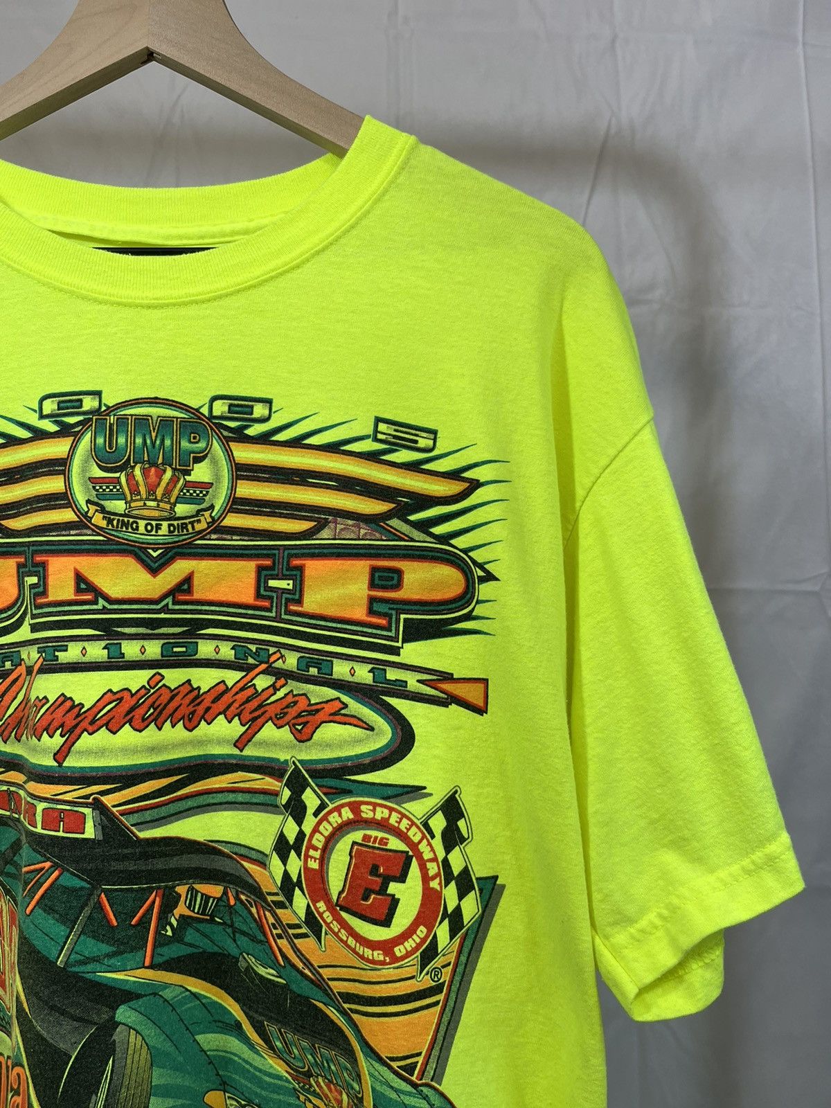 Vintage 2000s Speedway Car Race Y2K Neon Tee Size US L / EU 52-54 / 3 - 2 Thumbnail