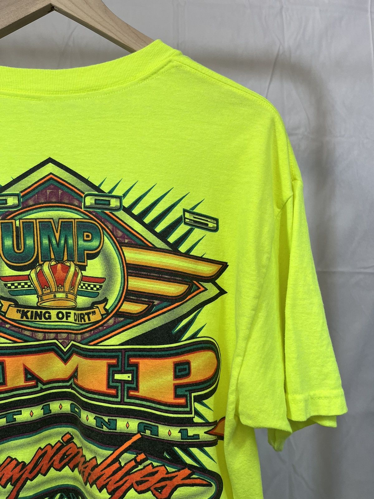 Vintage 2000s Speedway Car Race Y2K Neon Tee Size US L / EU 52-54 / 3 - 9 Thumbnail