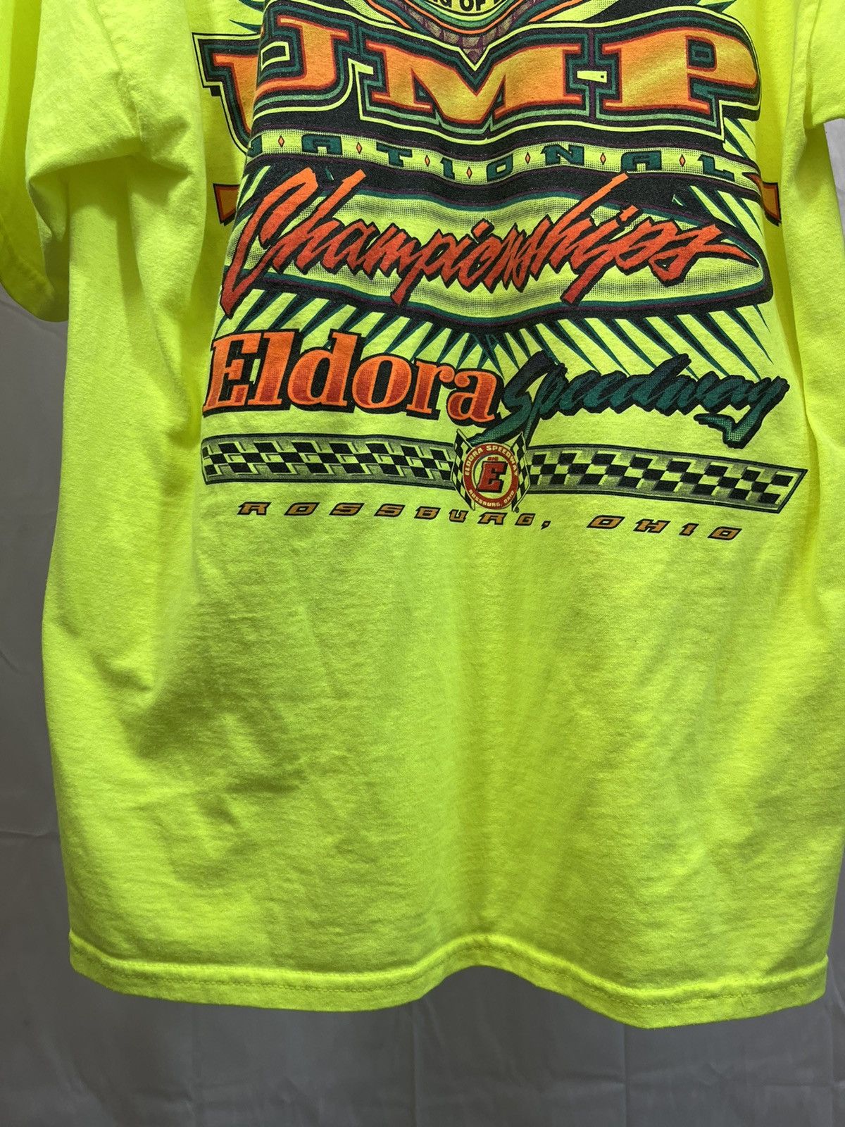 Vintage 2000s Speedway Car Race Y2K Neon Tee Size US L / EU 52-54 / 3 - 13 Thumbnail