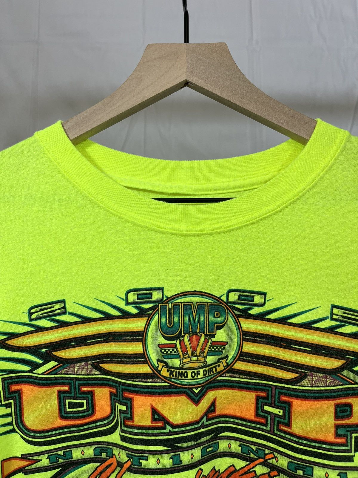 Vintage 2000s Speedway Car Race Y2K Neon Tee Size US L / EU 52-54 / 3 - 4 Thumbnail