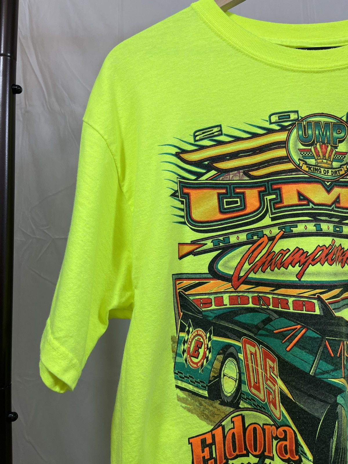 Vintage 2000s Speedway Car Race Y2K Neon Tee Size US L / EU 52-54 / 3 - 5 Thumbnail