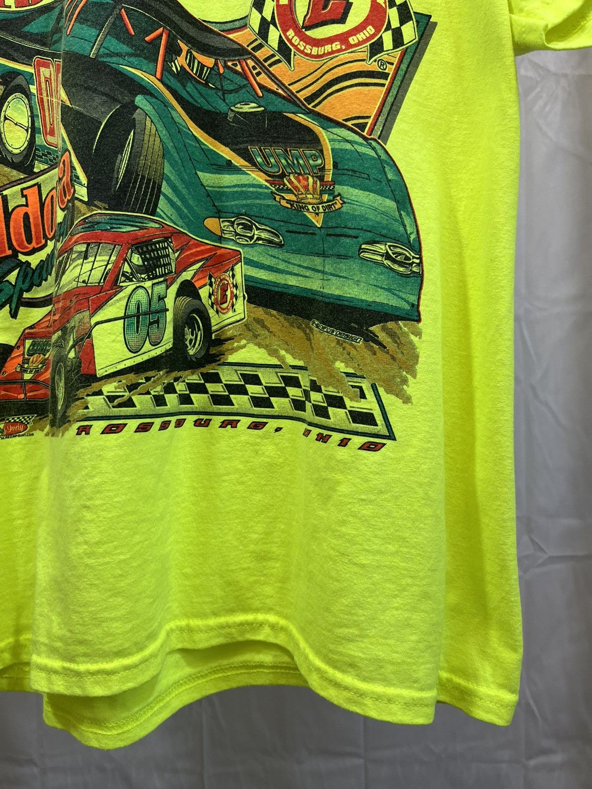 Vintage 2000s Speedway Car Race Y2K Neon Tee Size US L / EU 52-54 / 3 - 6 Thumbnail