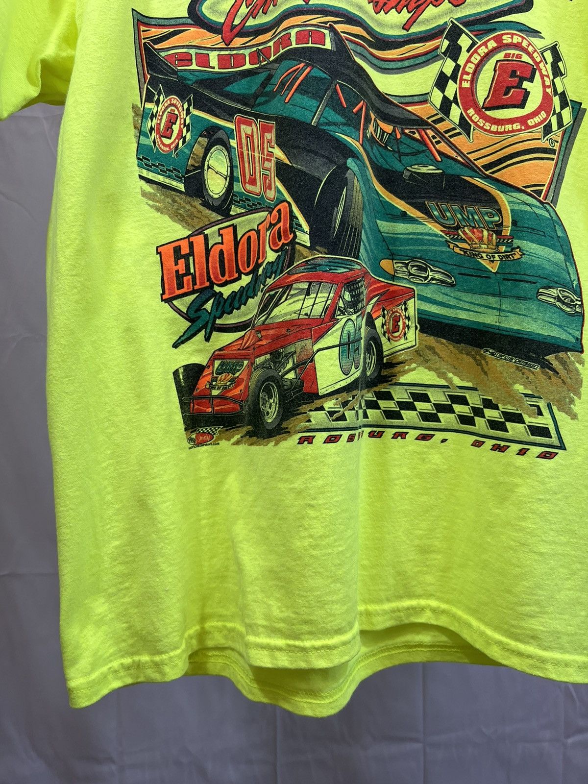 Vintage 2000s Speedway Car Race Y2K Neon Tee Size US L / EU 52-54 / 3 - 7 Thumbnail