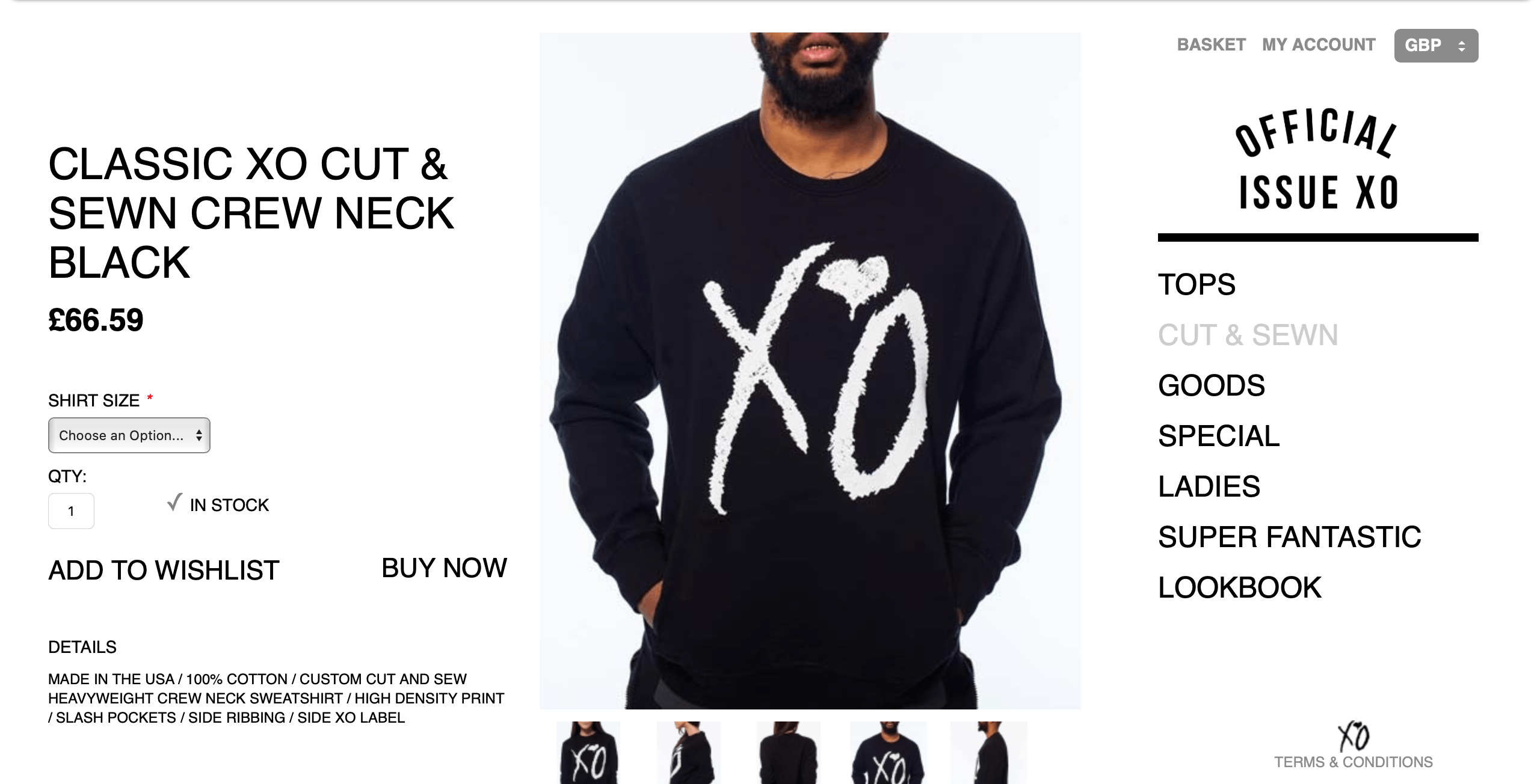 The Weeknd *GRAIL* Classic Official Issue XO Cut & Sewn Crewneck 2X014 Size US S / EU 44-46 / 1 - 3 Thumbnail