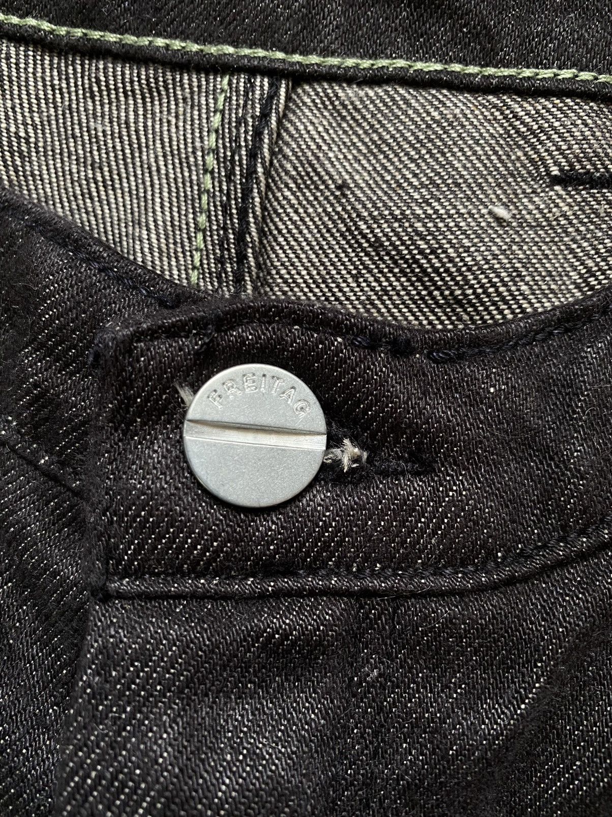 Freitag Eco Freitag Linen E100 Black Denim Jeans Pants 31/32 Evisu Size US 31 - 7 Thumbnail