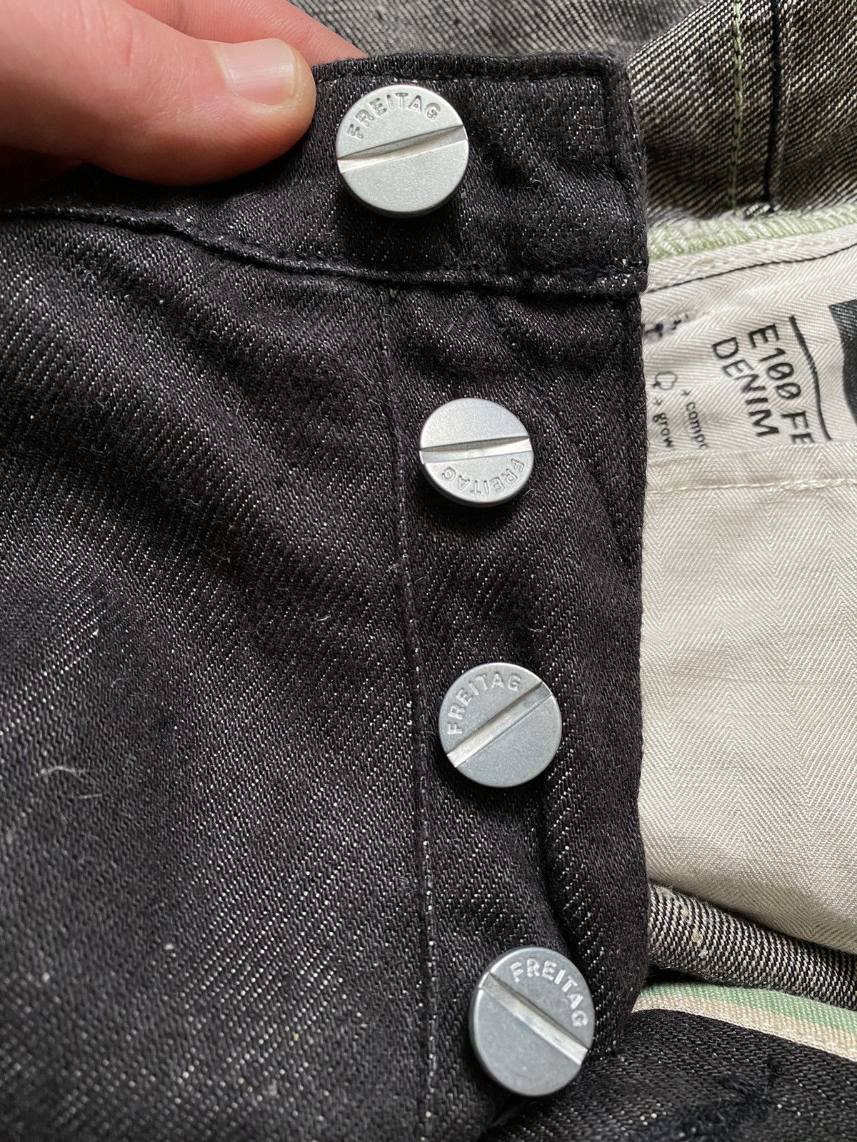 Freitag Eco Freitag Linen E100 Black Denim Jeans Pants 31/32 Evisu Size US 31 - 8 Thumbnail