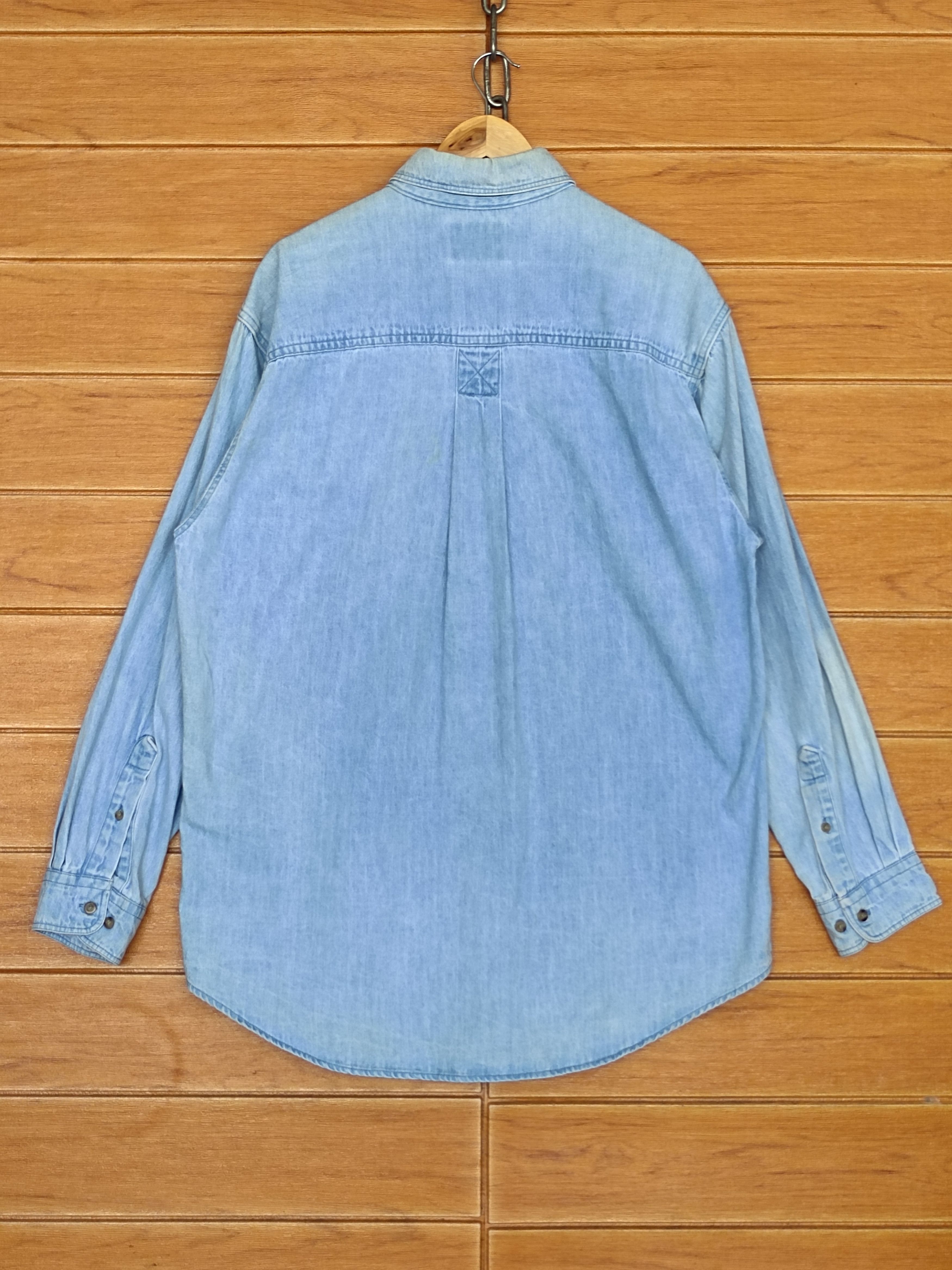 Vintage × Woolrich Woolen Mills Vintage 80s Woolrich "Aztec" Denim Shirt Size US L / EU 52-54 / 3 - 10 Thumbnail