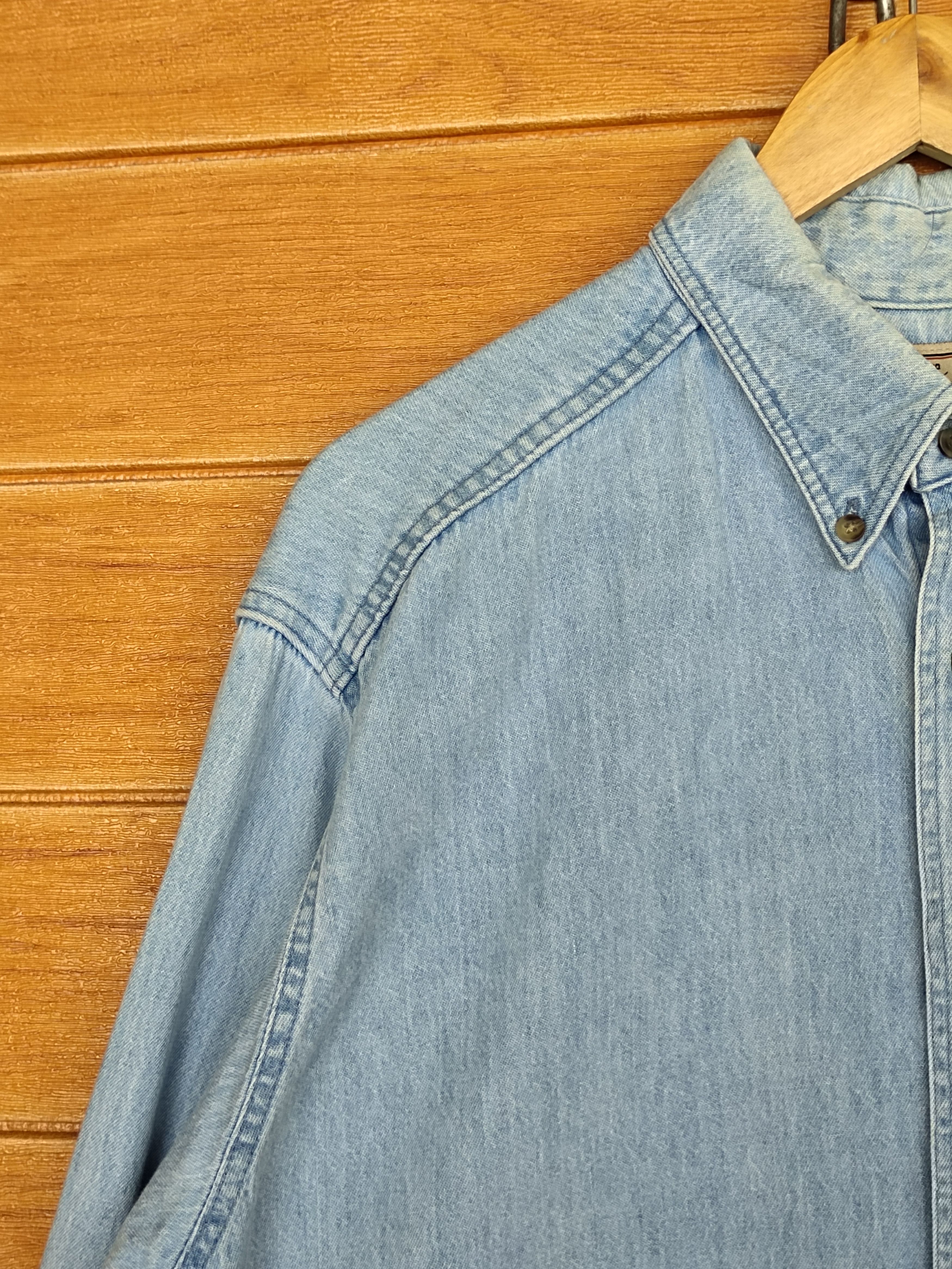 Vintage × Woolrich Woolen Mills Vintage 80s Woolrich "Aztec" Denim Shirt Size US L / EU 52-54 / 3 - 7 Thumbnail