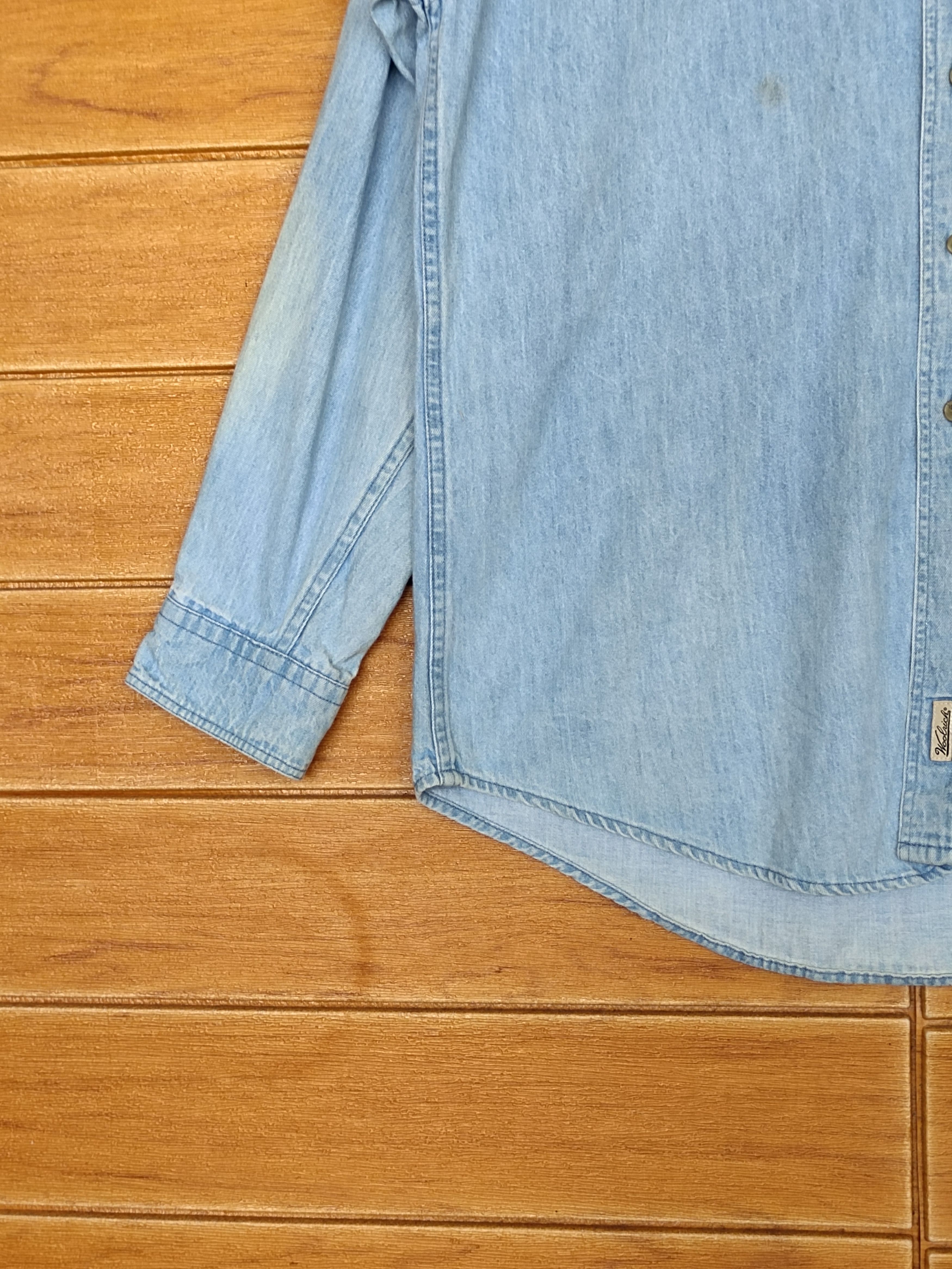 Vintage × Woolrich Woolen Mills Vintage 80s Woolrich "Aztec" Denim Shirt Size US L / EU 52-54 / 3 - 9 Thumbnail