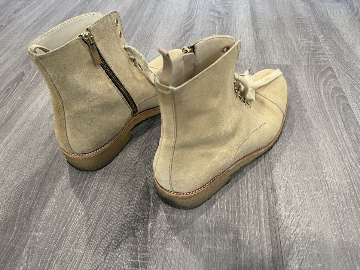 Oro Los Angeles Oro Los Angeles Beige Crepe Combat Boots Size US 8 / EU 41 - 2 Thumbnail