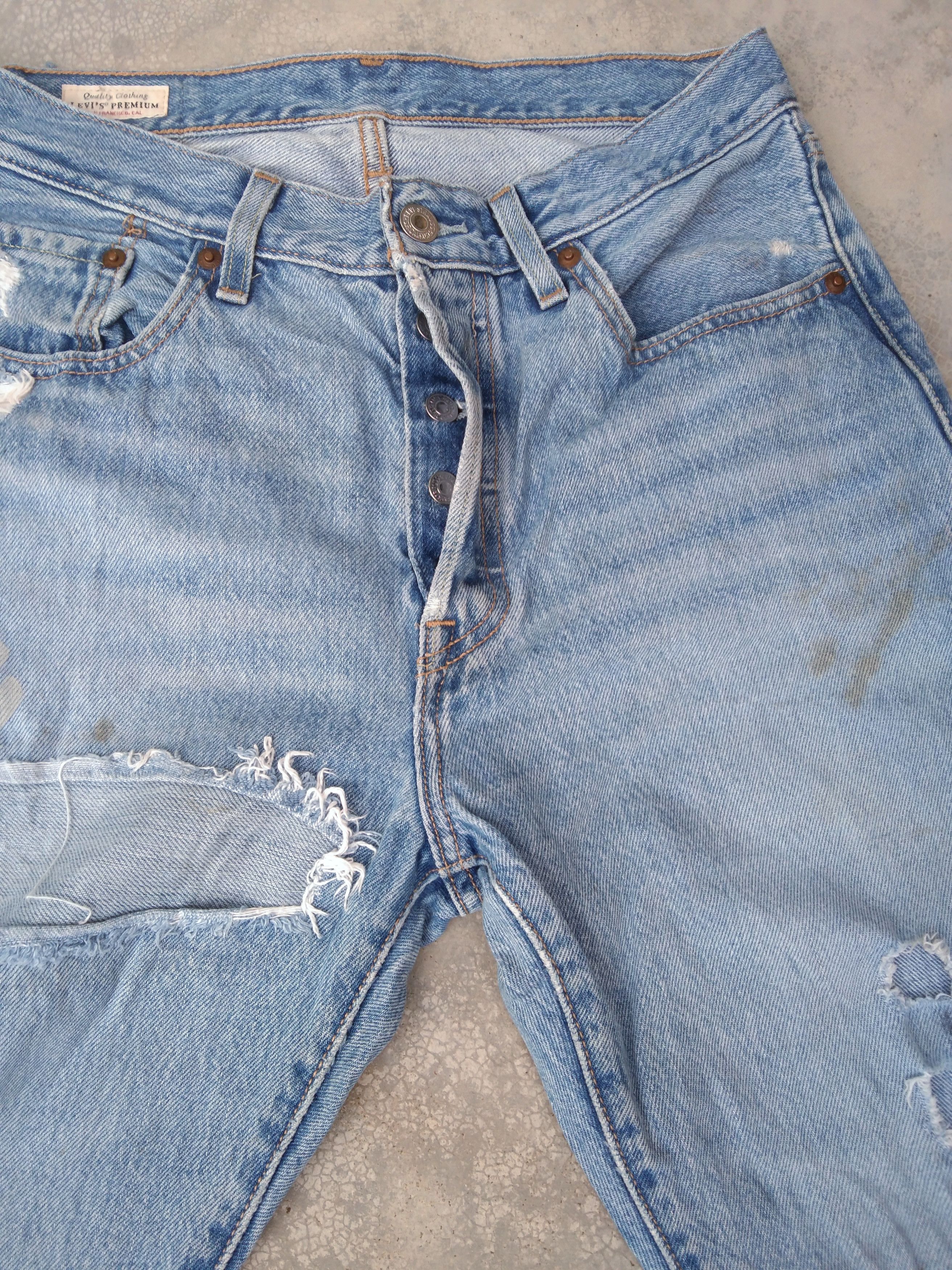 Levi's Vintage Levi's 501 Distressed Repaired Jeans 30x30 Size US 30 / EU 46 - 8 Thumbnail