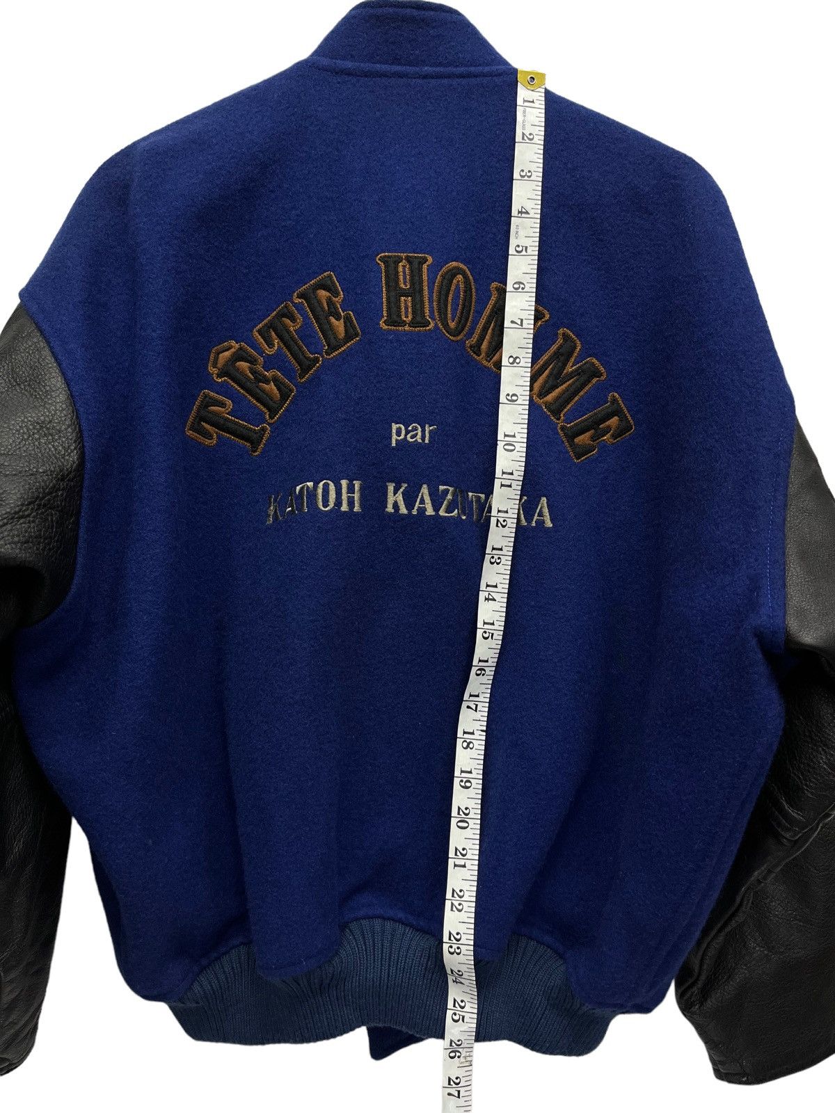 Tete Homme Vintage 80’s TETE HOMME KATOH KAZUTAKA Wool Leather Varsity Size US M / EU 48-50 / 2 - 17 Thumbnail