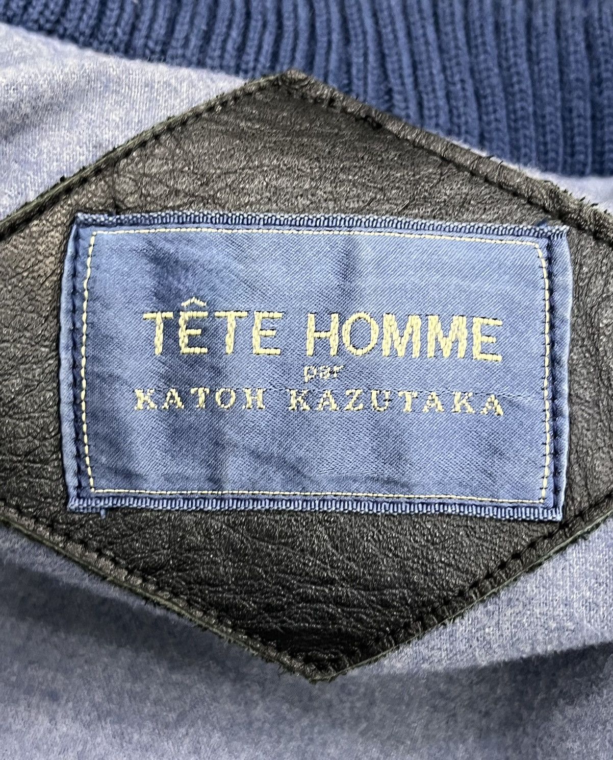 Tete Homme Vintage 80’s TETE HOMME KATOH KAZUTAKA Wool Leather Varsity Size US M / EU 48-50 / 2 - 14 Thumbnail