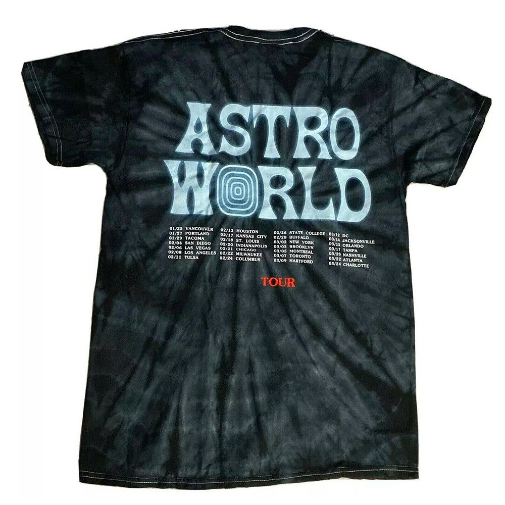 Travis Scott Extra Large Black Tie Dye Cactus Jack No Highest Tour Tee Size US XL / EU 56 / 4 - 2 Thumbnail