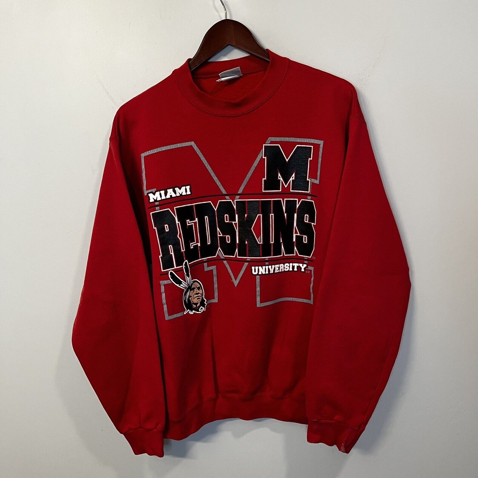 Vintage Vintage 90s Crewneck Sweater Miami Redskins Redhawks | Grailed