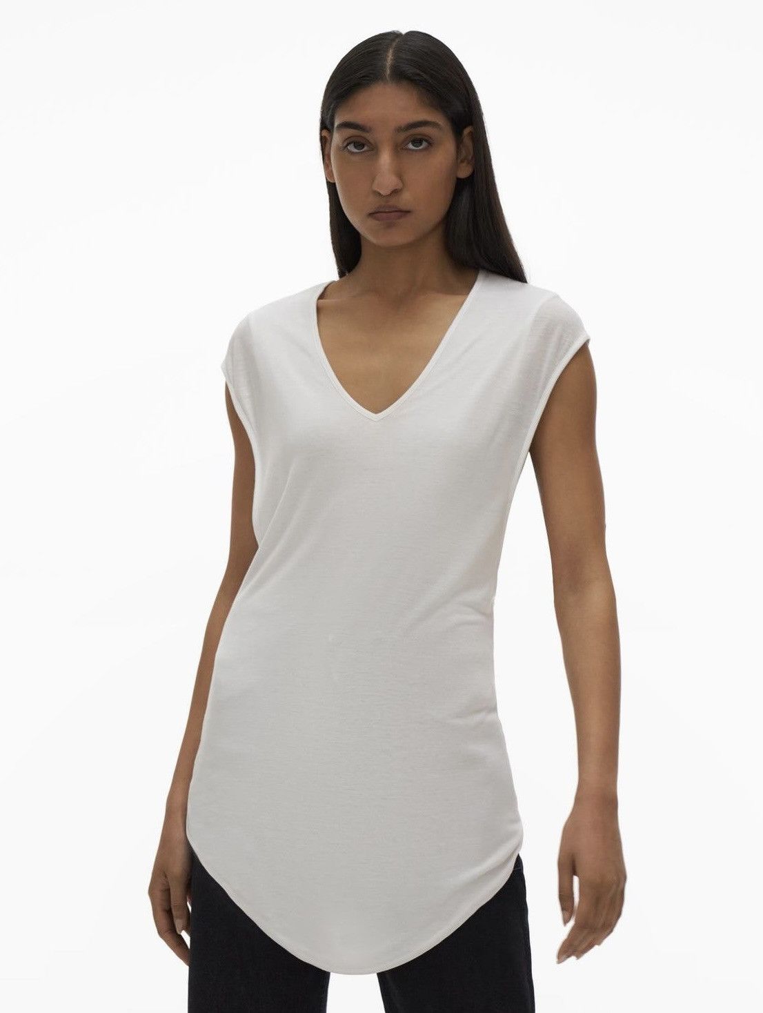 Helmut Lang Women's Helmut Lang Twist Back Cap Sleeves Curved Hem Top M Size M / US 6-8 / IT 42-44 - 3 Thumbnail