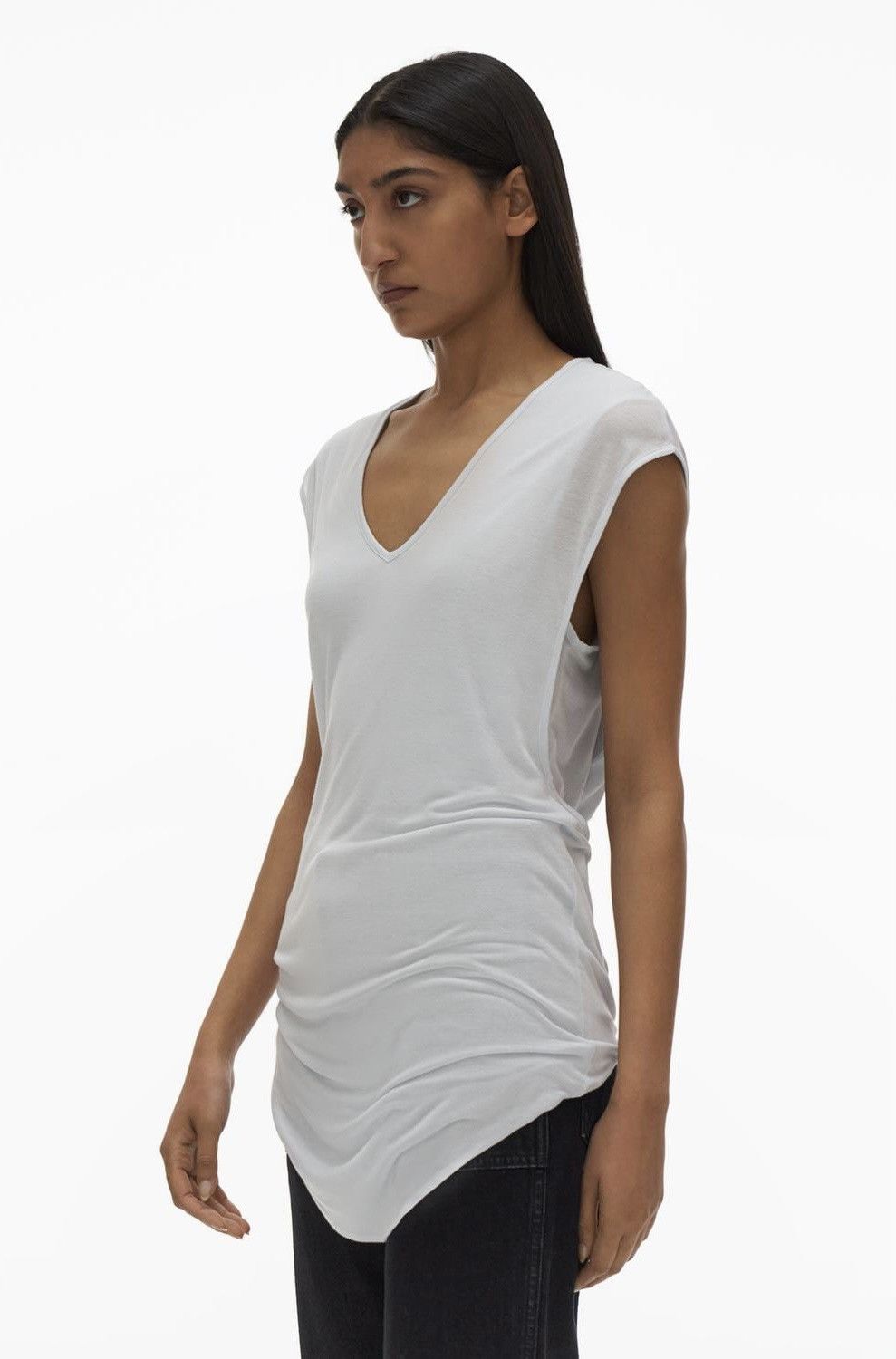 Helmut Lang Women's Helmut Lang Twist Back Cap Sleeves Curved Hem Top M Size M / US 6-8 / IT 42-44 - 5 Thumbnail