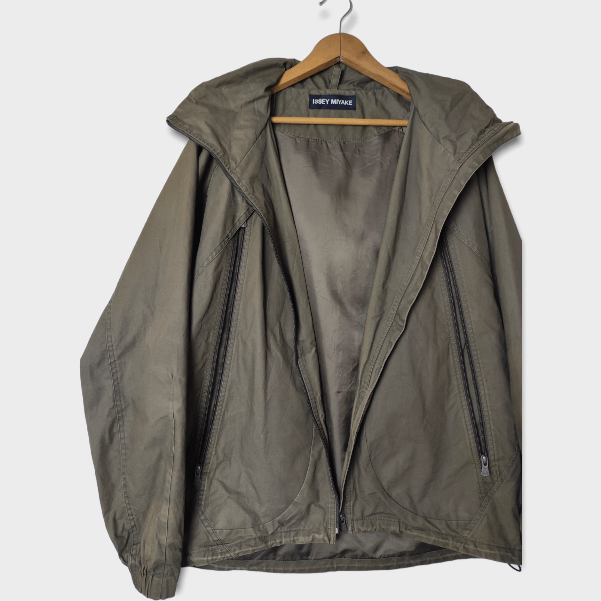 Issey Miyake Vintage Issey Miyake Military Hoodie Jacket Miyake Japan Size US L / EU 52-54 / 3 - 6 Thumbnail