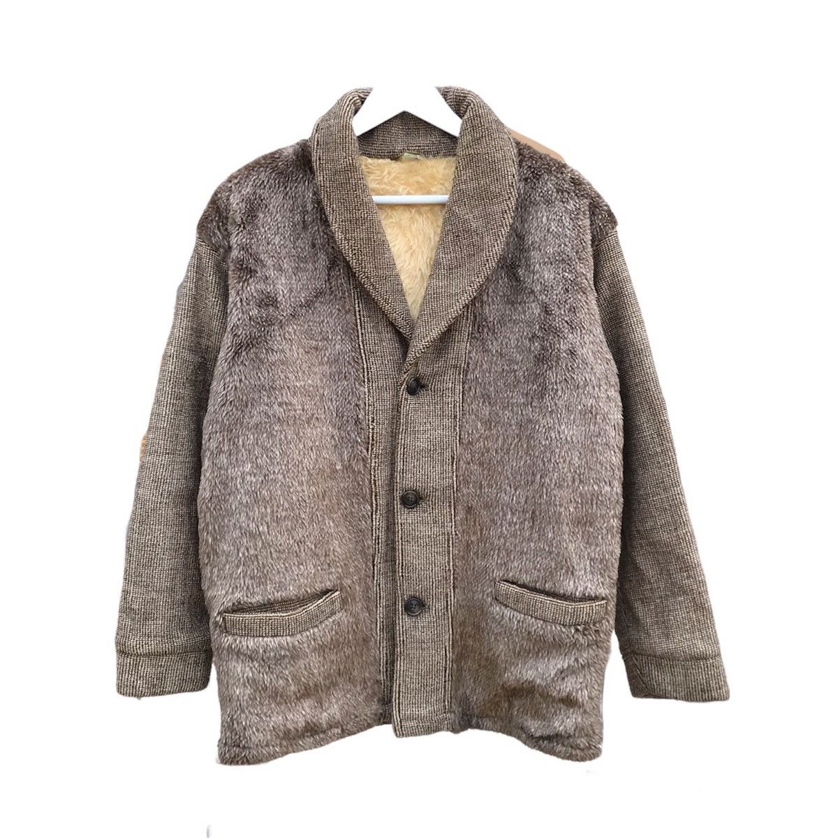 Designer Japan Archival Mohair TweedWool Fur sherpa jacket yohji Size US L / EU 52-54 / 3 - 3 Thumbnail
