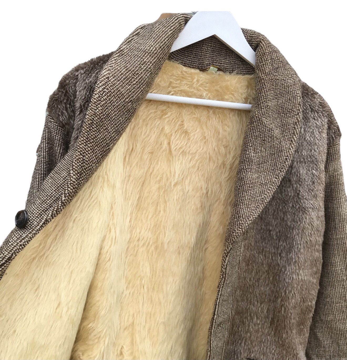 Designer Japan Archival Mohair TweedWool Fur sherpa jacket yohji Size US L / EU 52-54 / 3 - 5 Thumbnail