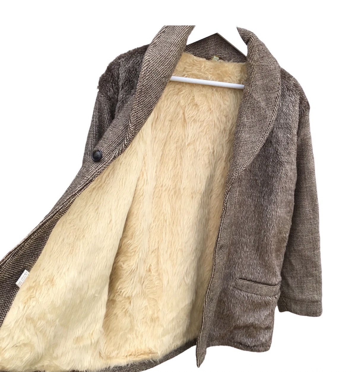 Designer Japan Archival Mohair TweedWool Fur sherpa jacket yohji Size US L / EU 52-54 / 3 - 1 Thumbnail