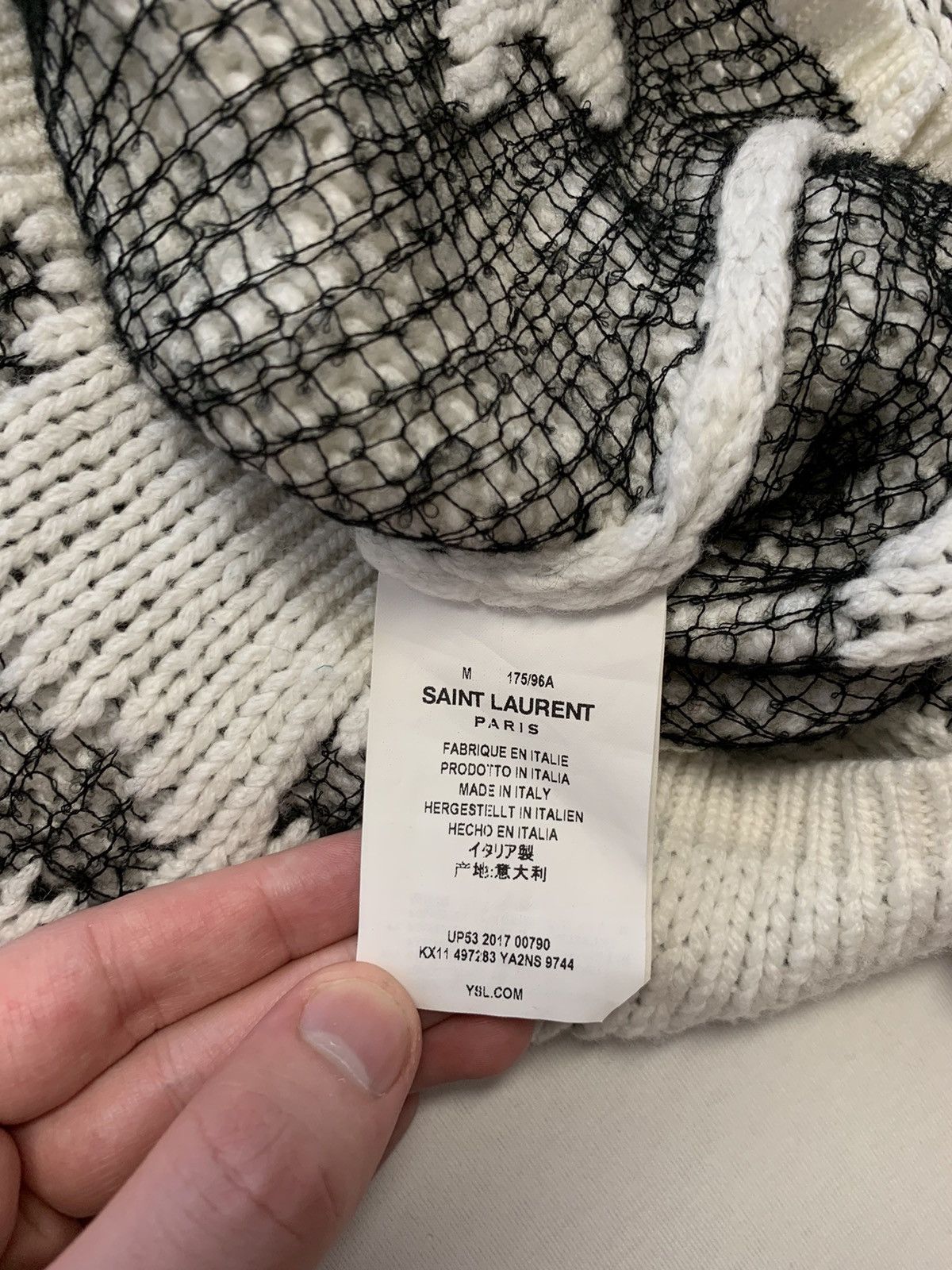 Saint Laurent Paris white wool knit Size US M / EU 48-50 / 2 - 6 Thumbnail