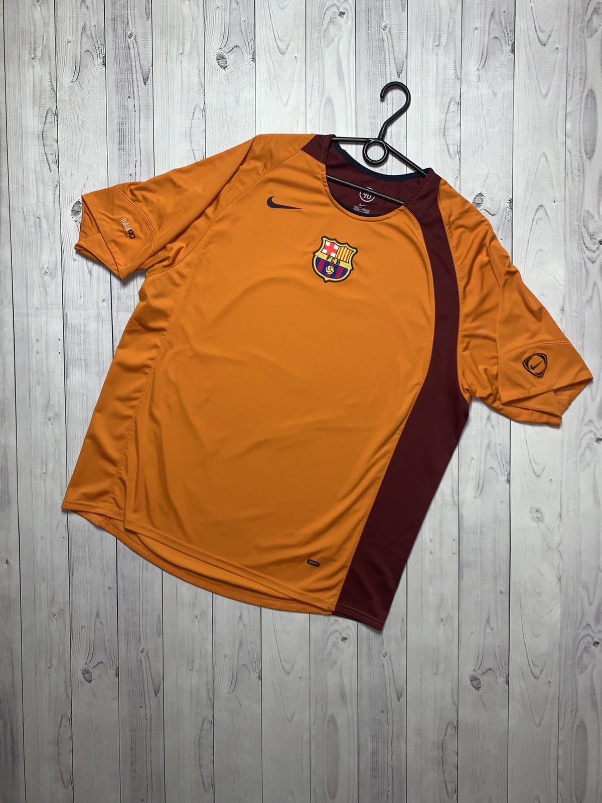 Vintage soccer jersey Nike Barcelona rare orange size XL