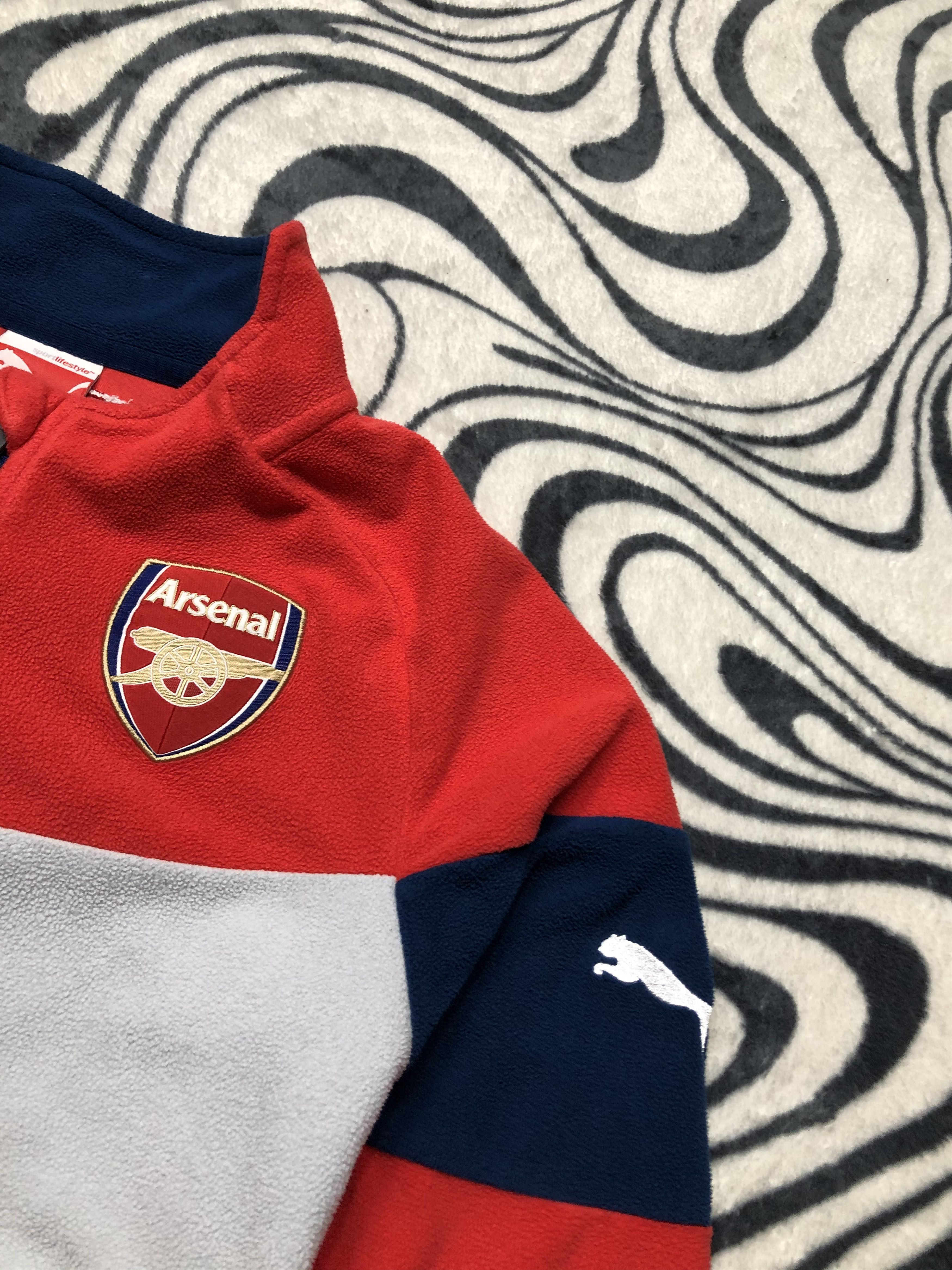 ARSNL Puma Arsenal Fly Emirates 1/4 Zip Fleece Jacket Size US XS / EU 42 / 0 - 5 Thumbnail