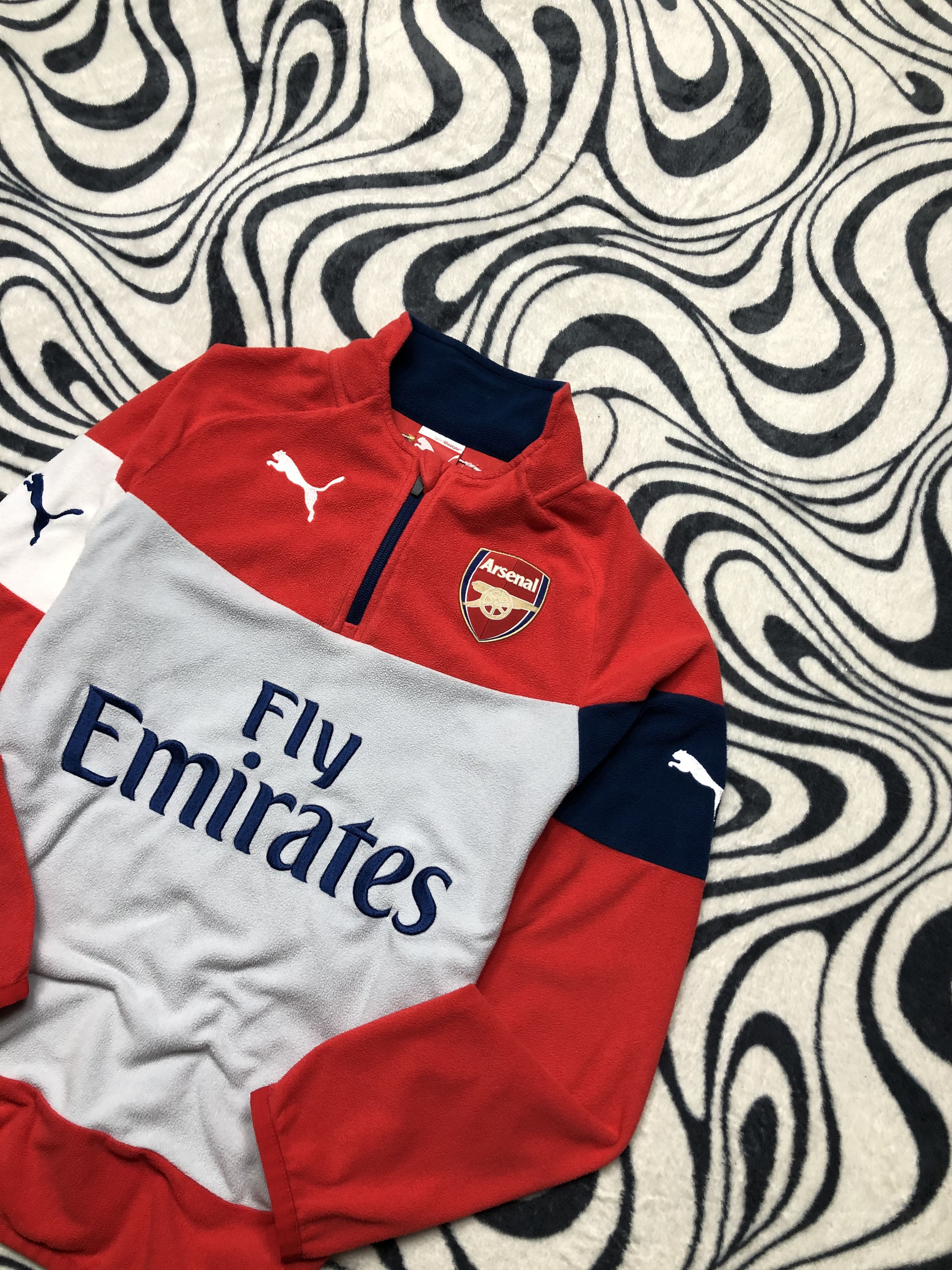 ARSNL Puma Arsenal Fly Emirates 1/4 Zip Fleece Jacket Size US XS / EU 42 / 0 - 2 Thumbnail